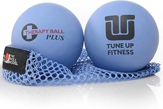 Tune Up Fitness Therapy Ball PLUS Pair in Tote - Lacrosse Upgrade for Myofascial Release, Neck Back Sciatica Shoulder Pain Relief