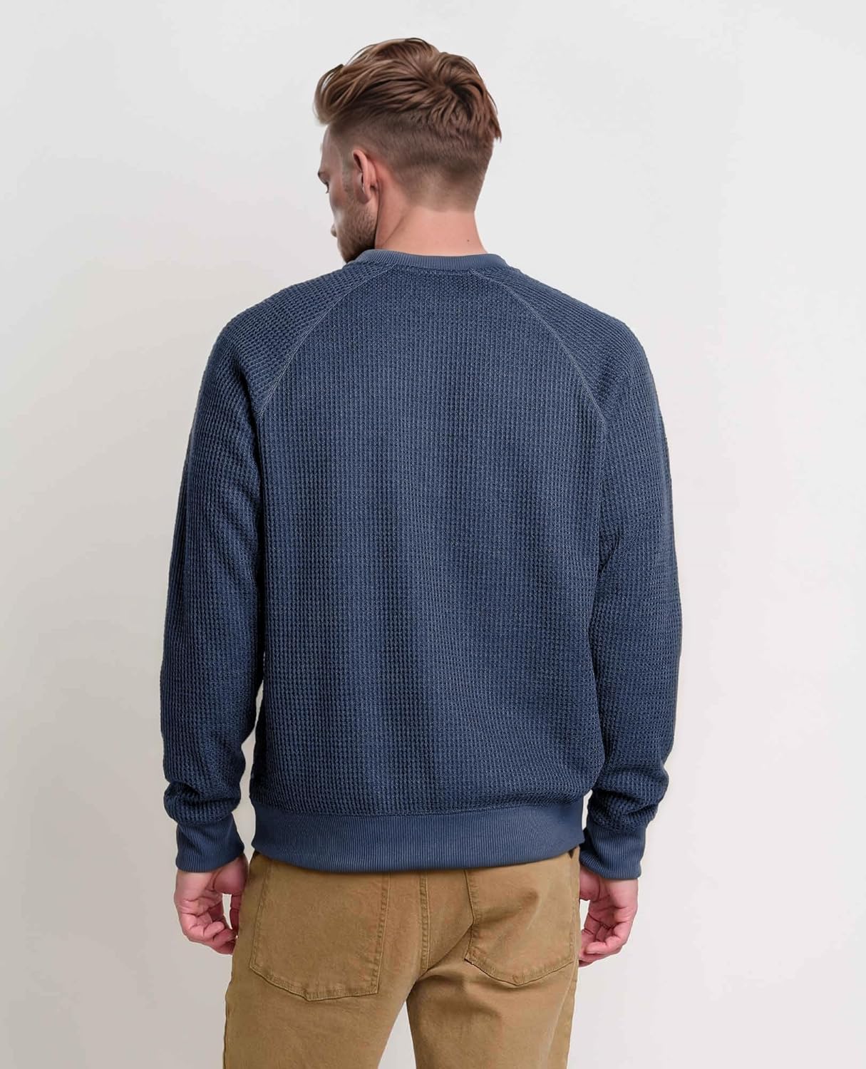 QIVICIMA Raglan Long Sleeve Waffle Henley Shirts for Men Textured Cotton Pullover Knit Tee with Button Neckline - Image 2