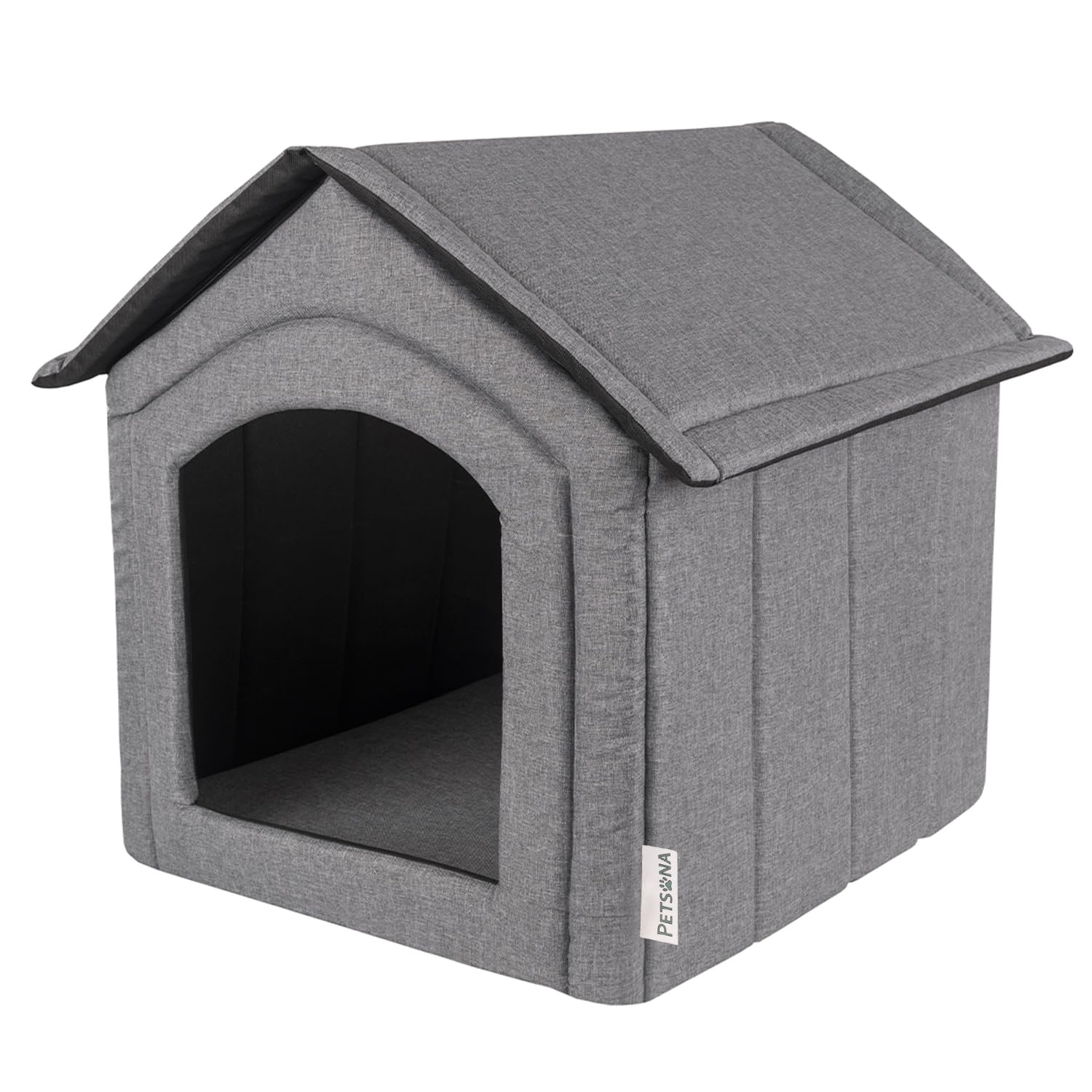 Petsona Caseta del Perro Perrera Plegable con Techo Desmontable Casa del Perro Cama Cueva del Gato Cama para Mascotas Tamaño L, Gris