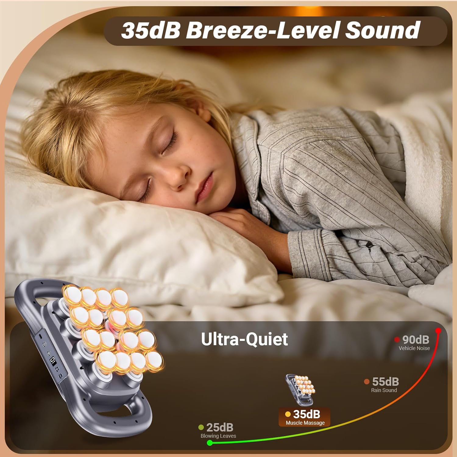 16 Head Massage Gun Deep Tissue, 2026 Upgrade Back Muscle Massager with 9 Modes & 9 Intensities,2600mAh,6H Runtime Quiet Percussion Massager for Legs, Waist, Back Muscle Pain Relief - Image 5