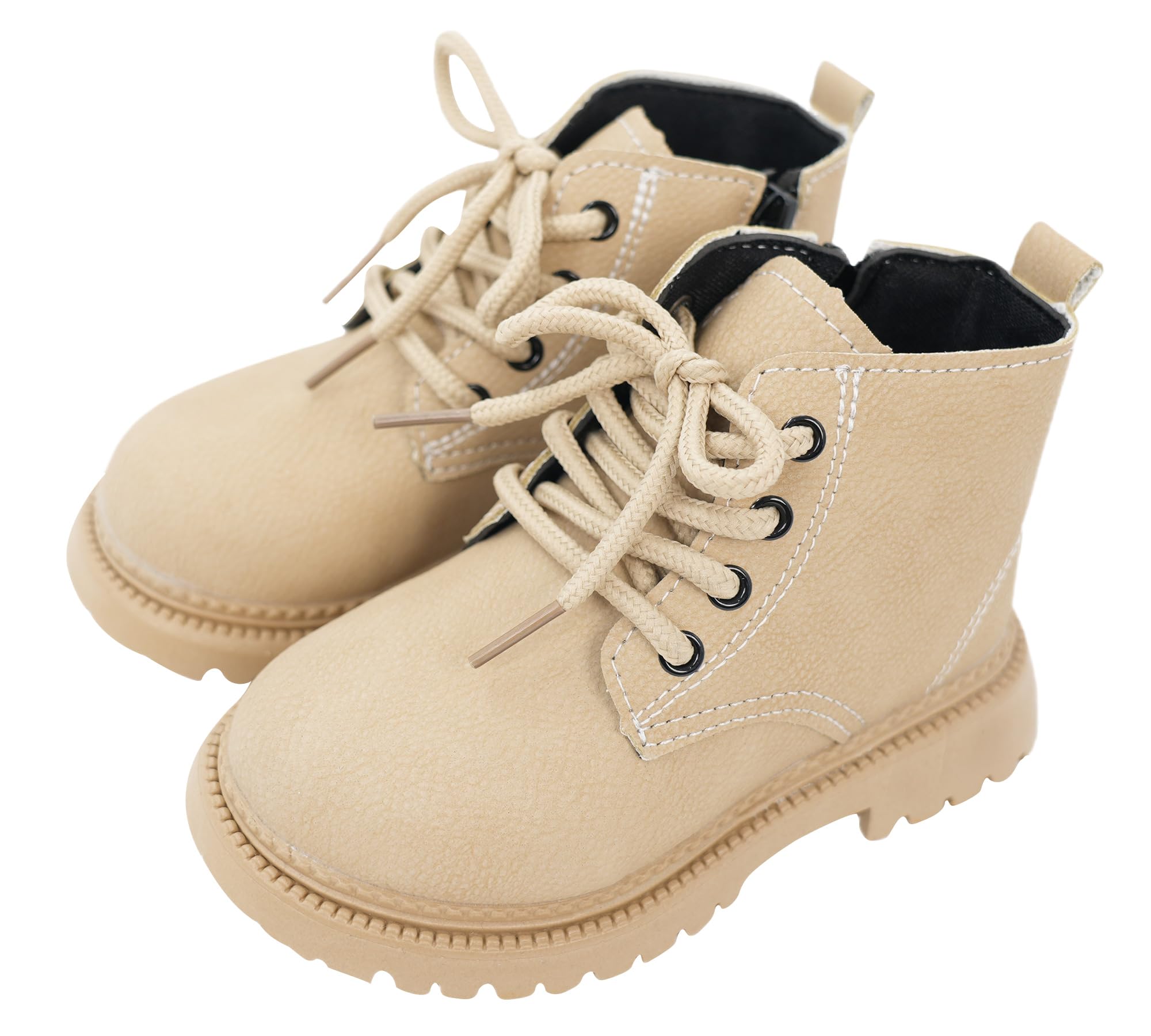 FEOYA Botines para niños otoño botas infantiles antideslizantes zapatos de invierno cálidas botas cortas botas niños niñas cómodas botas escolares con cremallera 21-30 EU