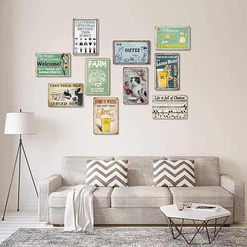 Miniatura 4 de Letrero de hojalata de 12 x 8 pulgadas, aluminio de metal, diseño de cartel con texto en inglés "Welcome to Our Cocina Azul Cartel Letrero Arte