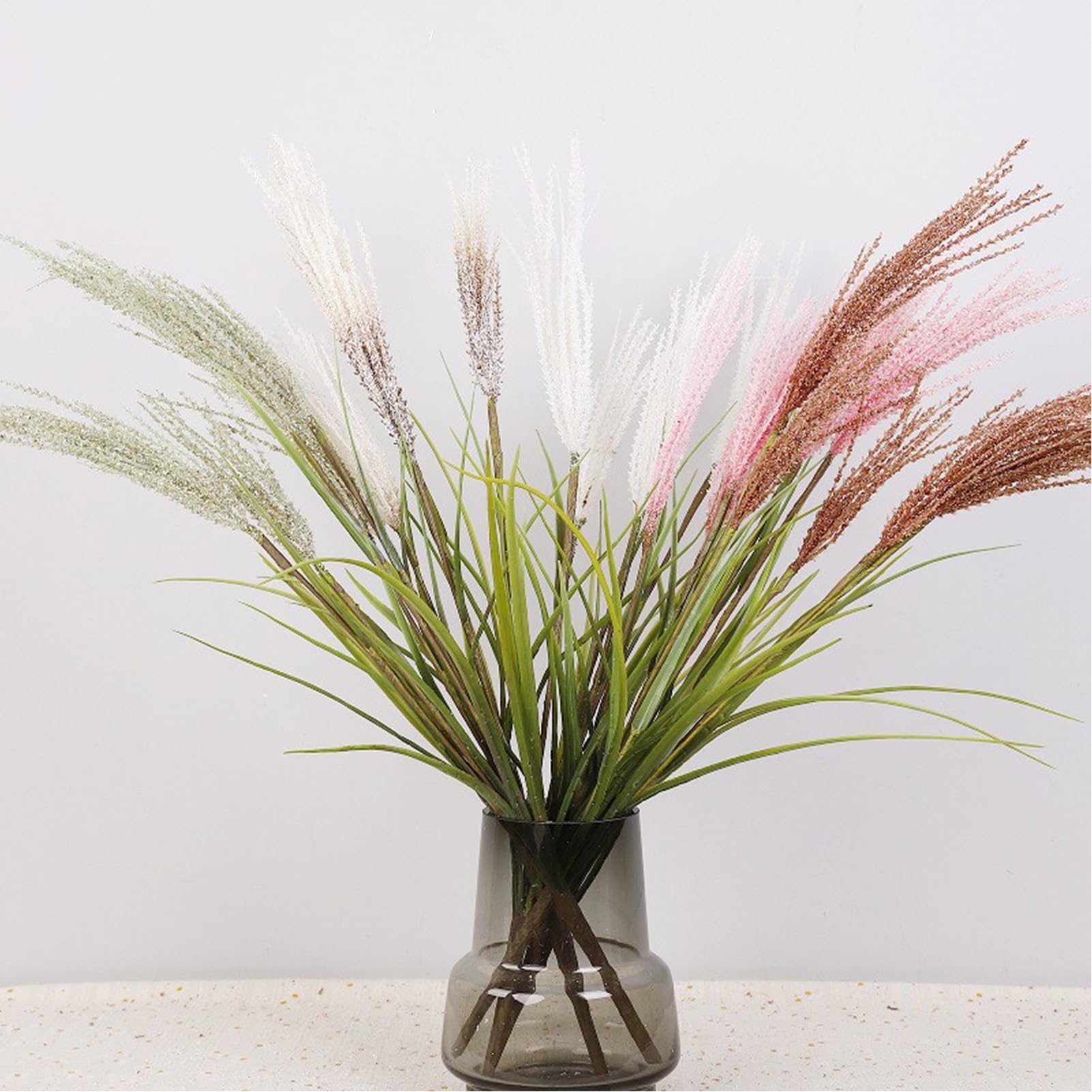 2 PCS Artificial Reed Grass Bouquet,27.6 Inch Tall Faux Reed Pampas,Artificial Onion Grass Tall for Home Decor and Wedding Arrangements,Party Table Centerpieces Decoration(Coffee) - Image 8