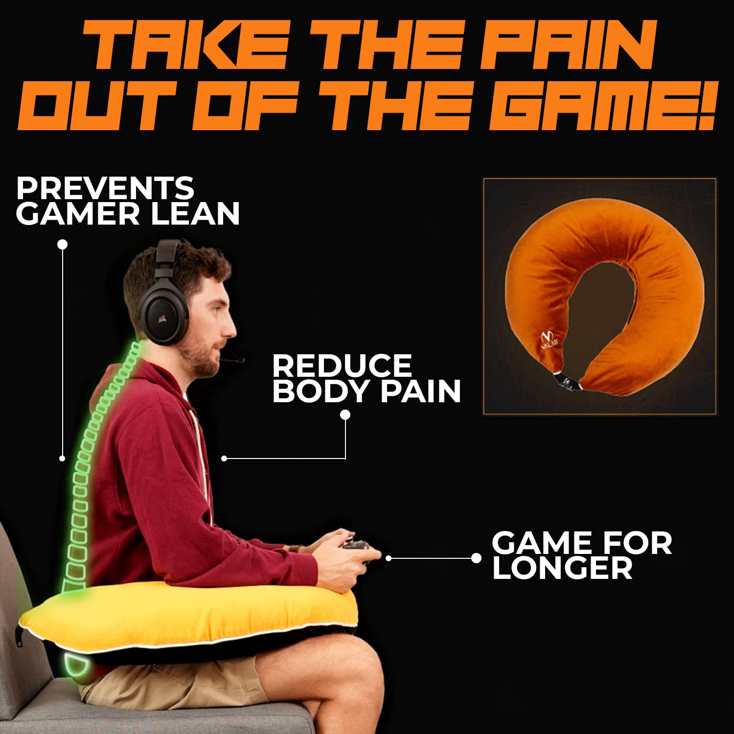 Valari The Gaming Pillow - Taking The Pain Out of The Game (Grey Cover, Rare Edition)