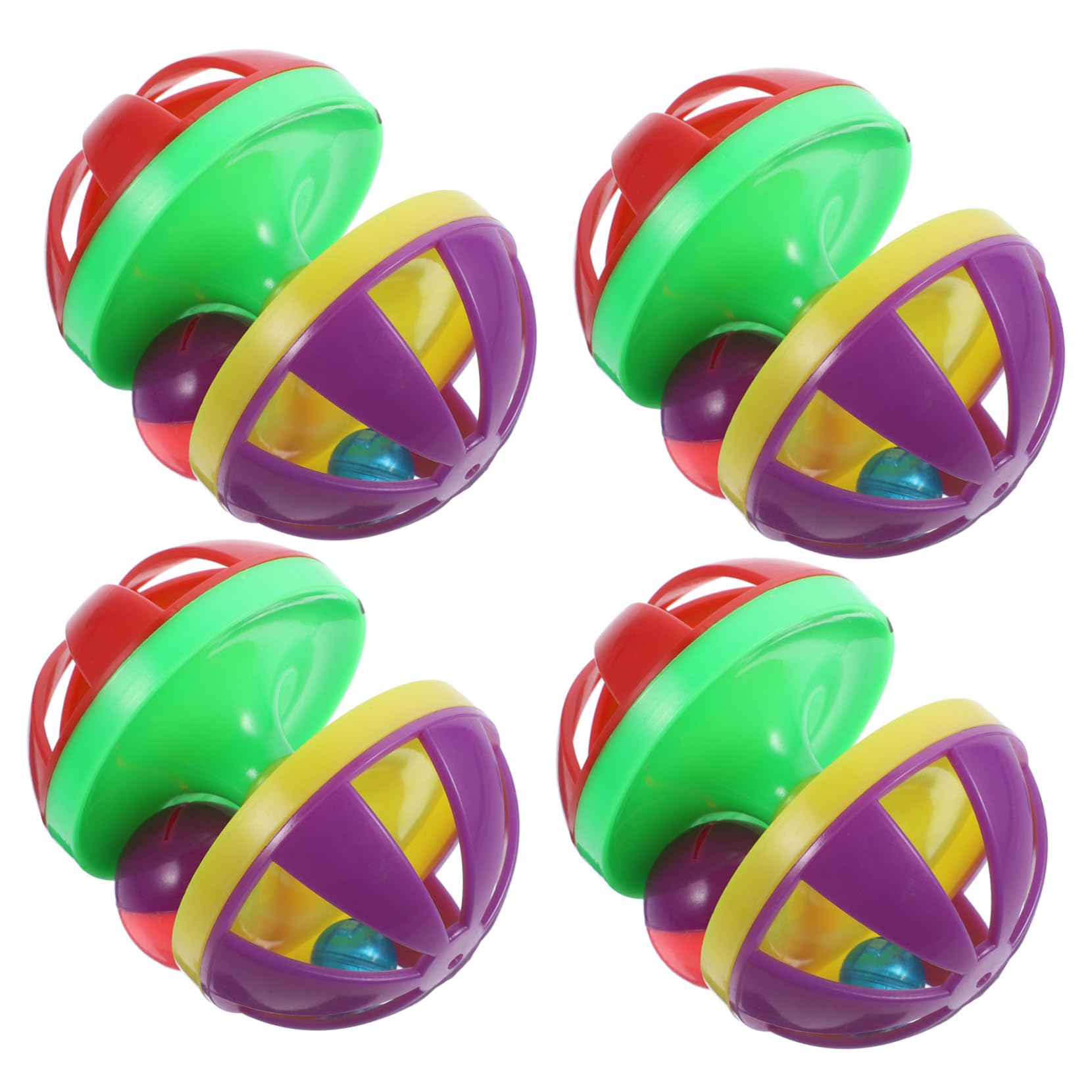 Toyvian 4pcs Cat Teasing Balls Plastic Interactive for Cats Engaging Pet Supplies for Fun Playtime and Design Random Color