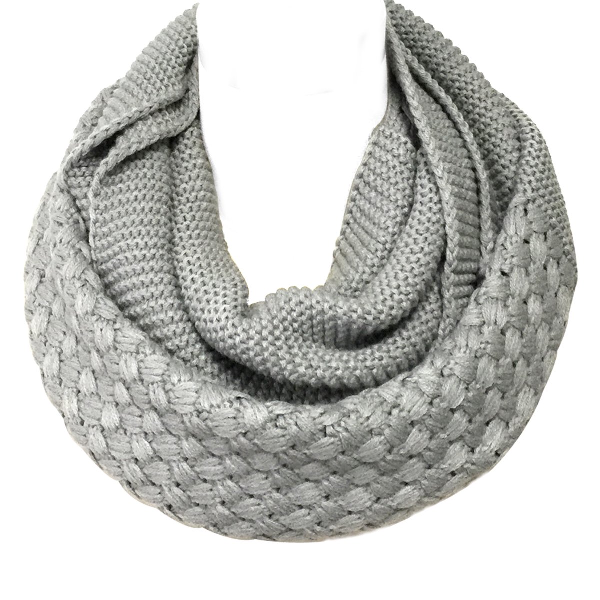 Wrapables Trendy Winter Warm Knit Infinity Scarf, Smoky Grey