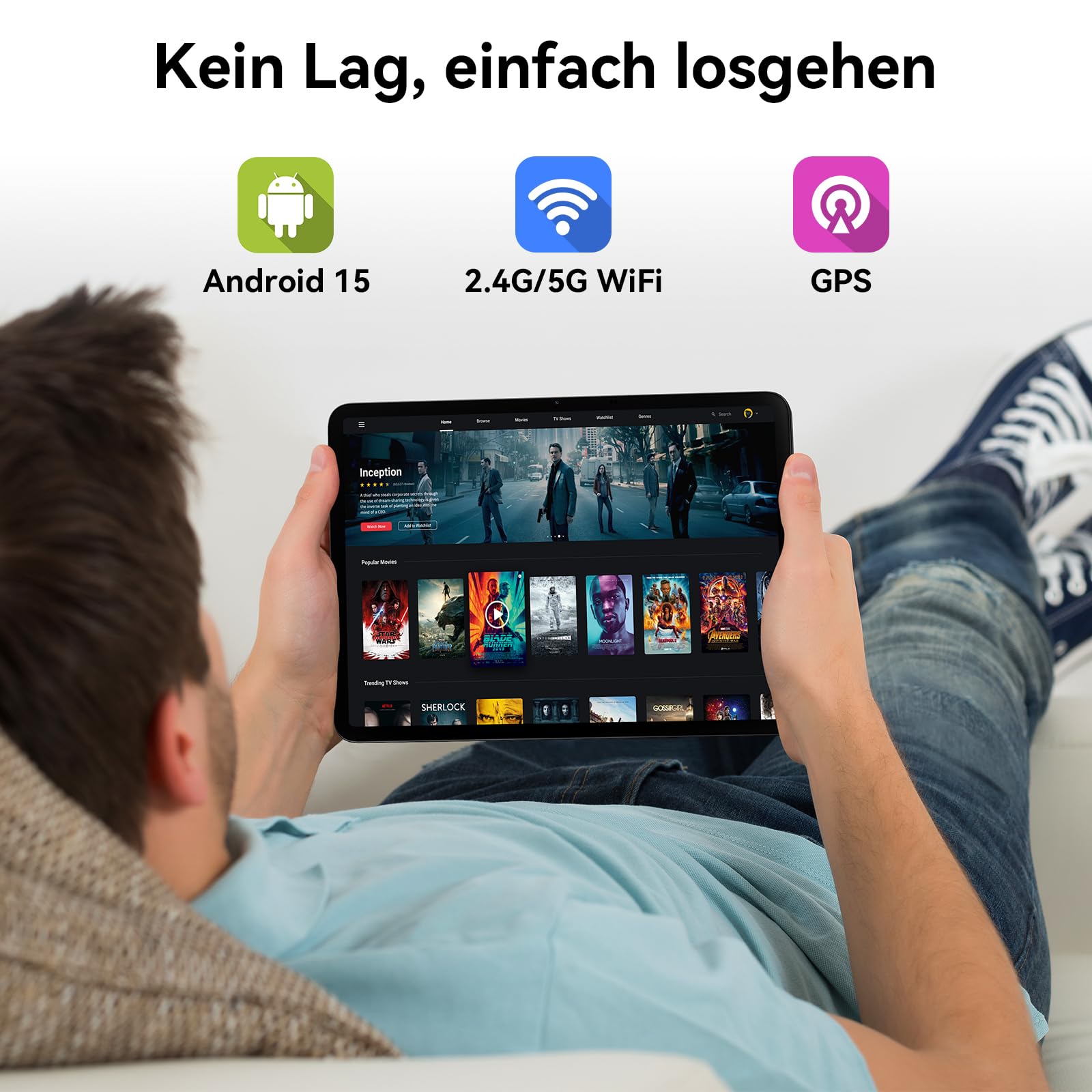 Blackview Link 8 Tablet 13 Zoll,Tablet mit Tastatur und Stift,90Hz Gaming Android 15 Tablets,18GB RAM+256GB ROM,MediaTek G100 Gemini AI/PC Modus/2K+ FHD/8400mAh/Widevine L1/Face ID/16MP+13MP/GPS