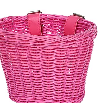 Bharatcart Kids Bike Handlebar Storage Basket Bicycle Basket Easily Install Accessories Rose Red