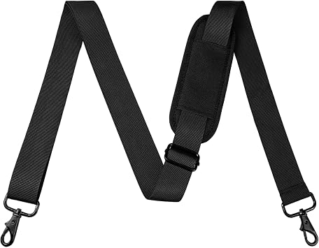 72 inch Shoulder Strap, Universal Replacement Adjustable Laptop Bag Shoulder Strap with Buckles and Metal Hooks for Briefcase Laptop Messenger Bag, Crossbody Bag, Luggage/Duffel, Black