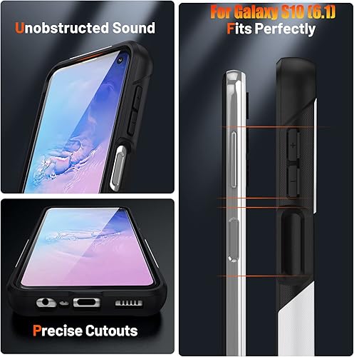 Miniatura 6 de ymxdmd Funda resistente para Samsung Galaxy S10 de 6.1 pulgadas, 4 esquinas con bolsas de aire protección contra caídas de 12 pies, agarre