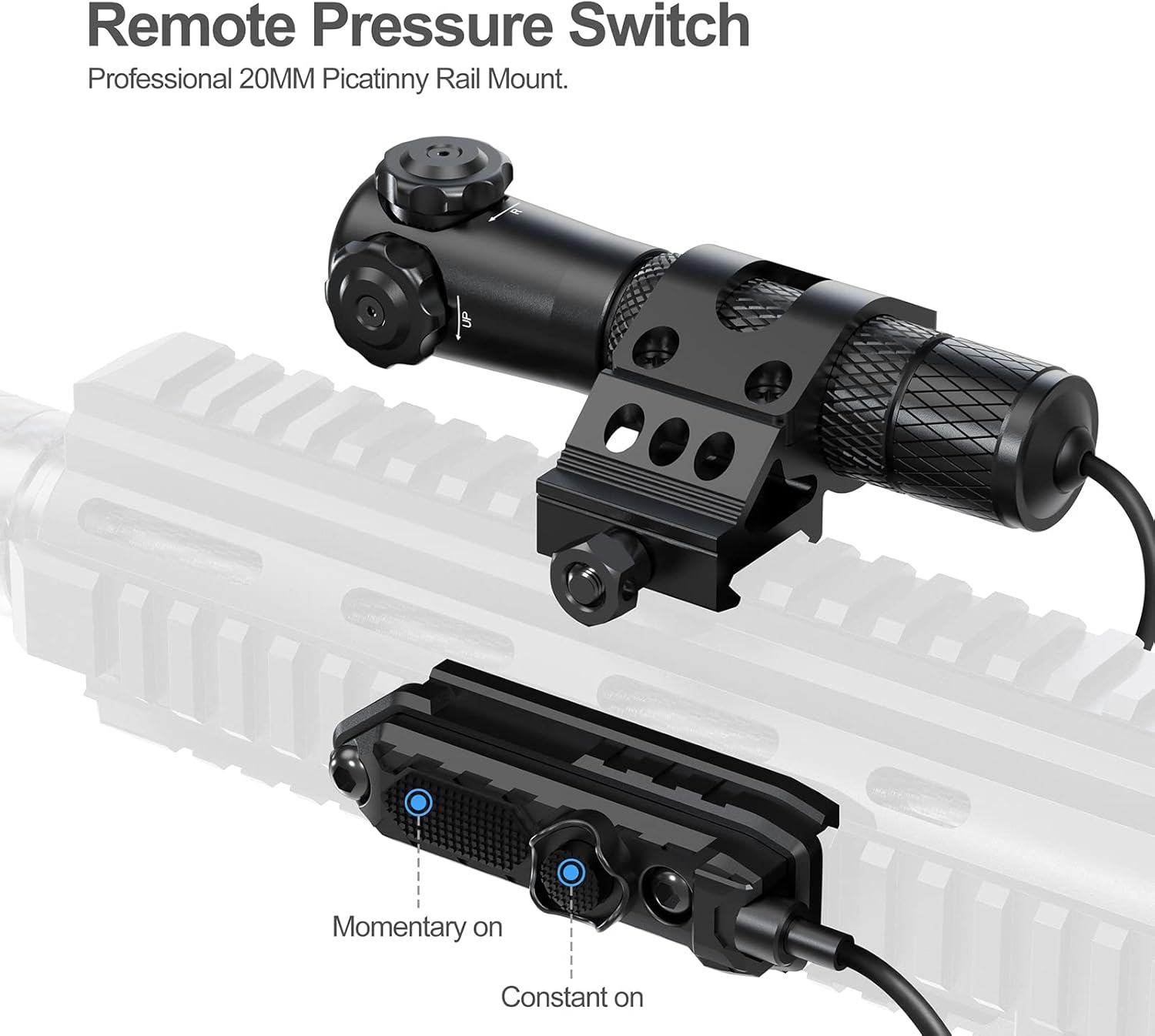 Feyachi Red/Green/Blue Laser Sight Tactical Dot Laser for Rifle with 20mm Picatinny Mount and Pressure Switch Included