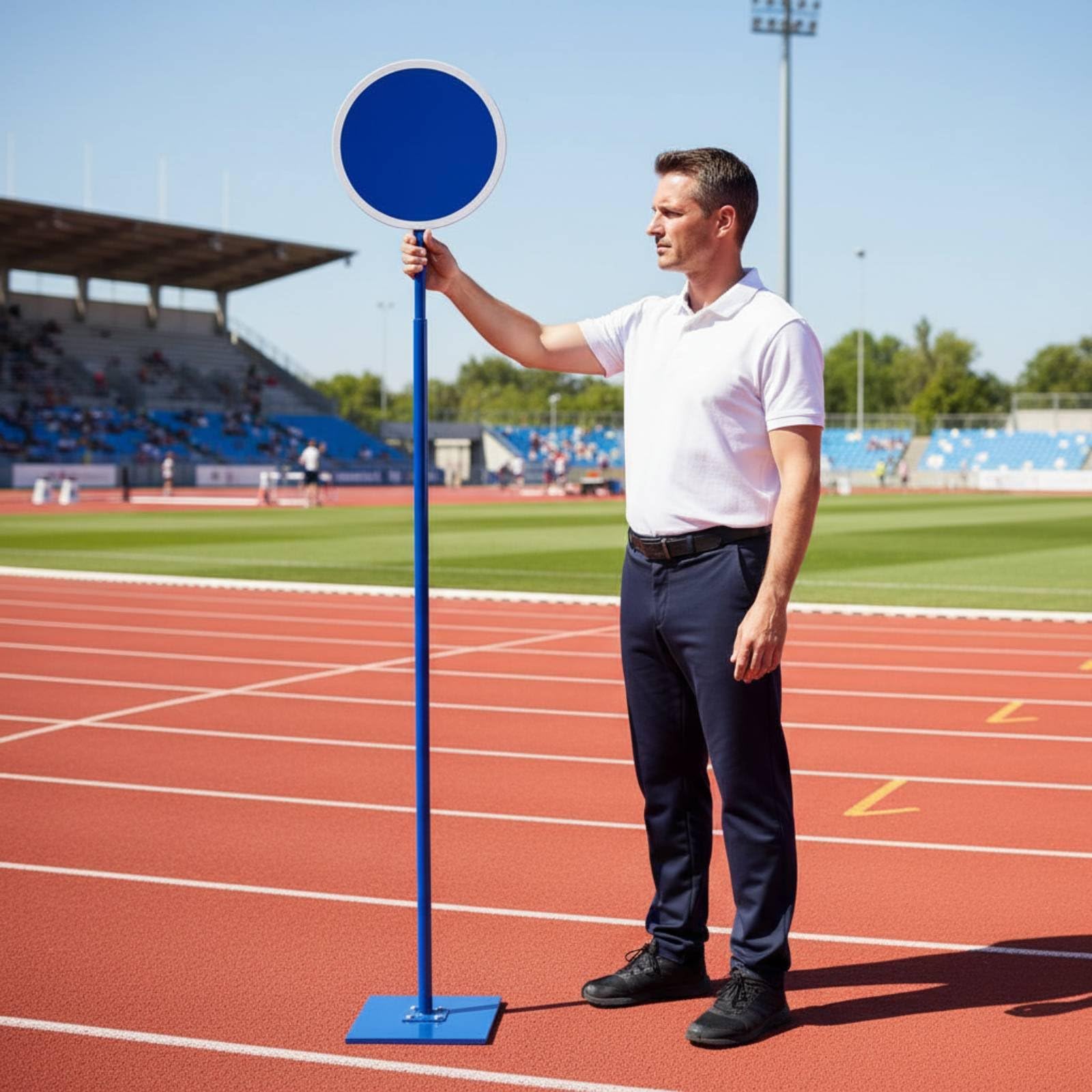 Postazione Starter Sportiva Antiscivolo Piedistallo di Partenza Pista Stabile Attrezzatura Sportiva per Supervisori