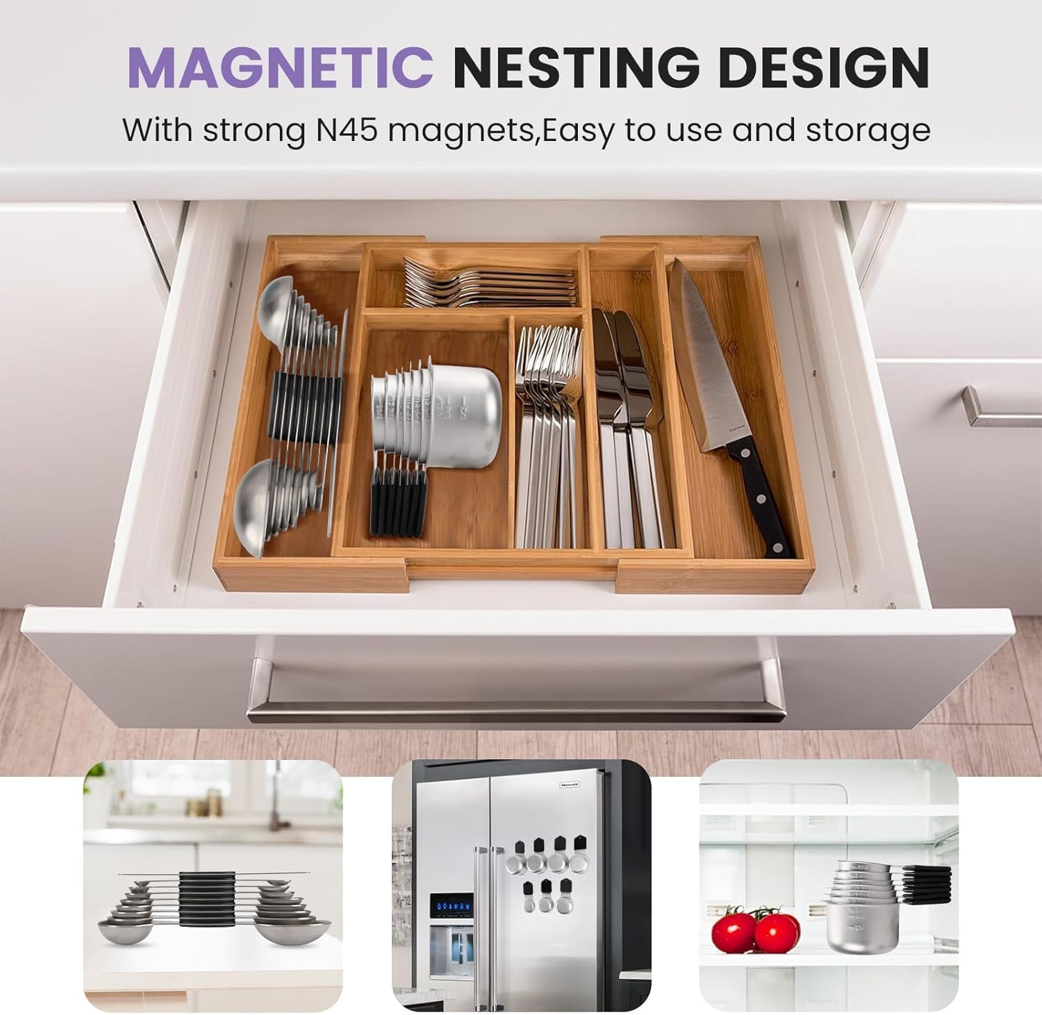 Measuring Cups and Spoons Set Stainless Steel Includes 7 Heavy Duty Measuring Cups 8 Double Sided Magnetic Measuring Spoons and 1 Leveler for Dry and Liquid Ingredients