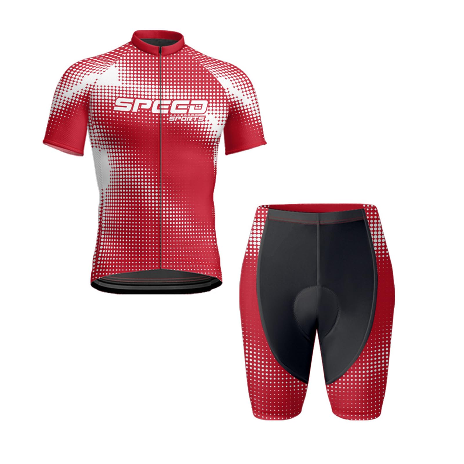 Mateju Maillot Cyclisme Homme Carreaux Colorés, Tenue Cycliste Homme Polyvalent Été, Tee Shirt Respirant Séchage Rapide Manches Courtes Velo de Route + Short Rembourré