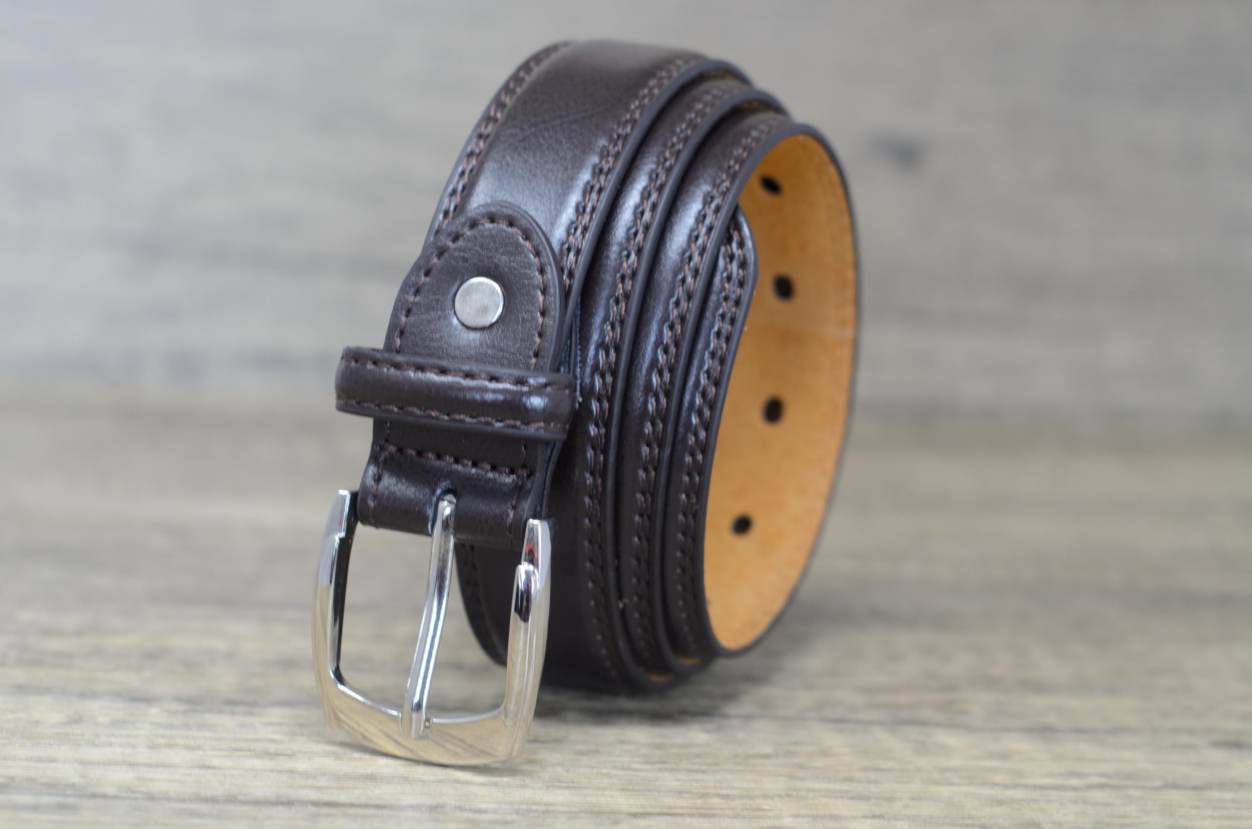Ossi forrado en piel de 28 mm de cinturón para niños (tamaños de 4XS - Pequeño) en negro, marrón o beige