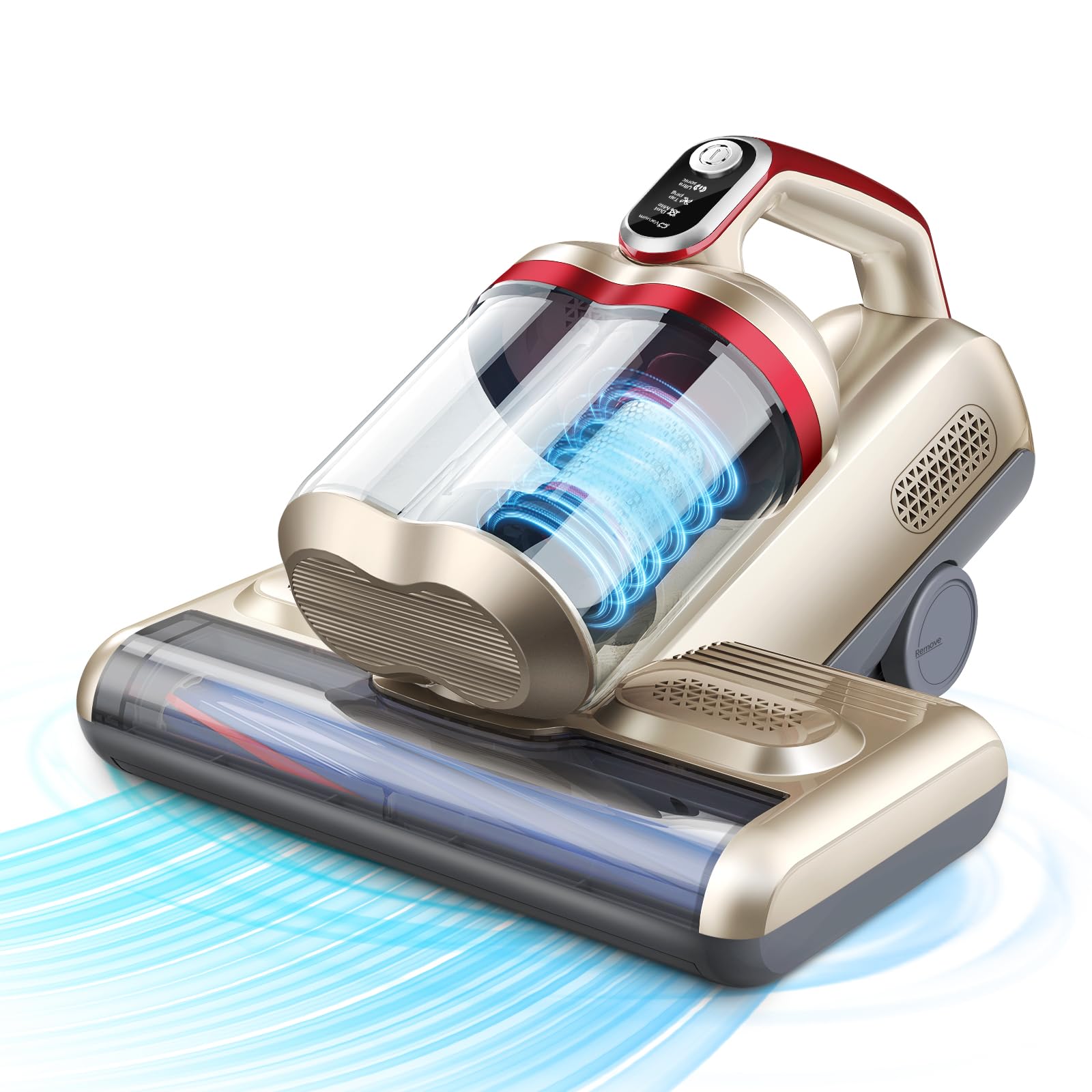 HAUSHOF Aspiratore per Materassi con 275 nm Luce UV-C, Battimaterasso Antiacaro con 60 ℃ Aria Calda, HEPA Filtro, Aromaterapia, 400 W Motore, Doppio Contenitore, Aspiratore Portatile per Letto, Divano