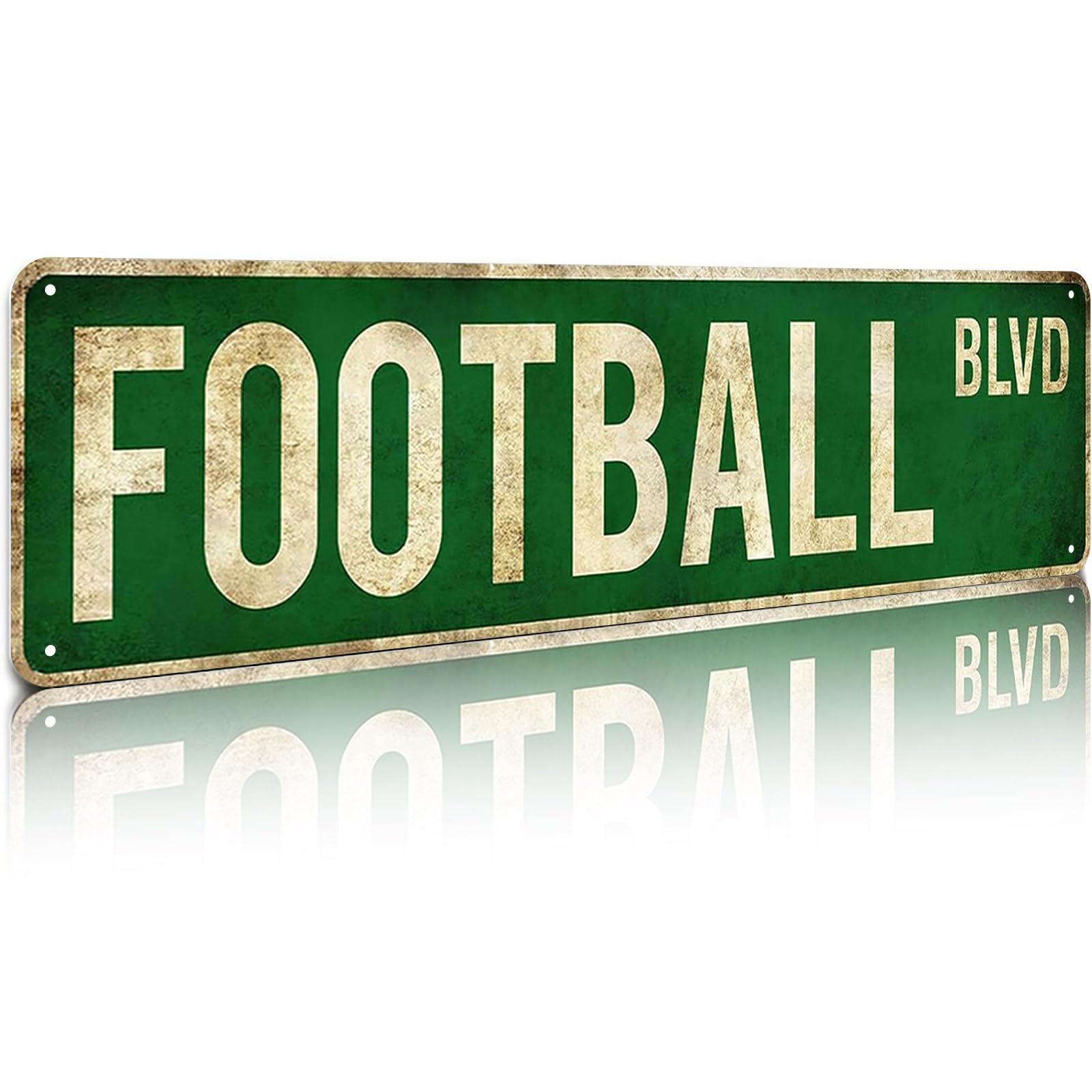 peiyeety Vintage Metal Tin Sign Football Blvd Retro Street Sign, Rustic Wall Decor for Home, Sports, Man Cave, Garage, Kitchen, Office, Farmhouse, Patio, Garden, Porch, 4 * 16 inch