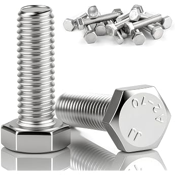 Pack of 30 Hexagon Screws M8 x 20 mm 304 Stainless Steel DIN 933 A2 V2A Screws Male Hexagon Full Thread Machine Screws Threaded Screws Rustproof for Metal Wood Plastic Aluminium Steel