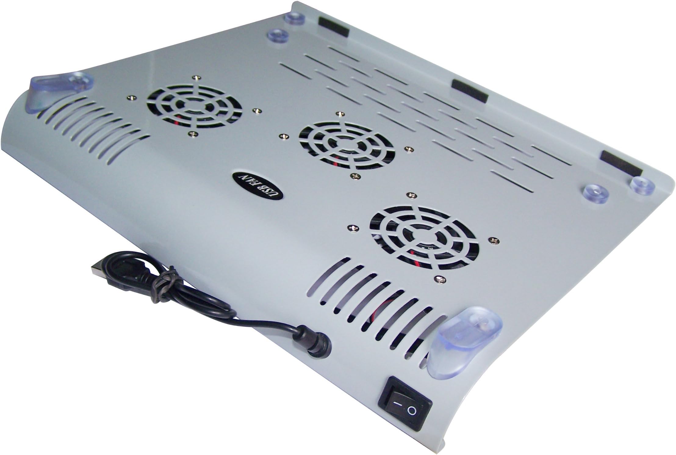 Premium USB Powered Metal Cooler Pad with 3 Built-in Fans for Laptop Computer