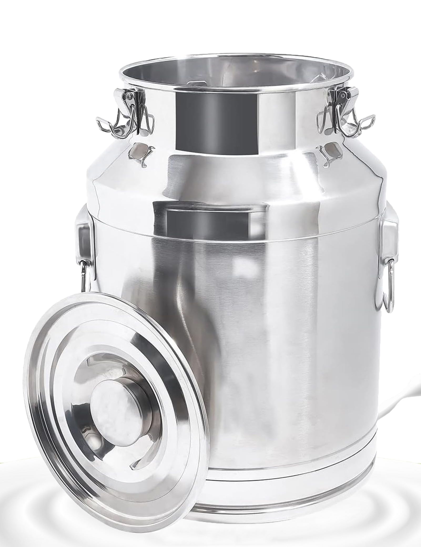 Generic Dzbanek na mleko ze stali nierdzewnej z pokrywką, wiadro na mleko, beczka na wino, pudełko na herbatę, cylindryczne pudełko z kranem, dzbanek do przenoszenia mleka,14L