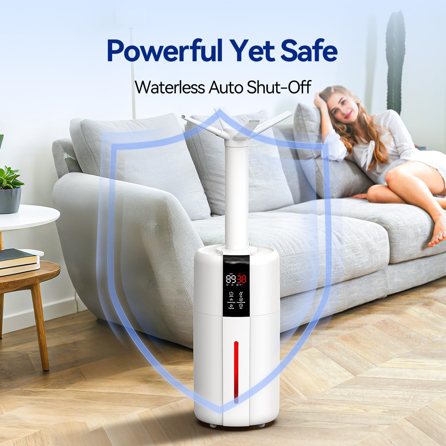 Rosekm KC-KM88 Humidifier in a bedroom at night