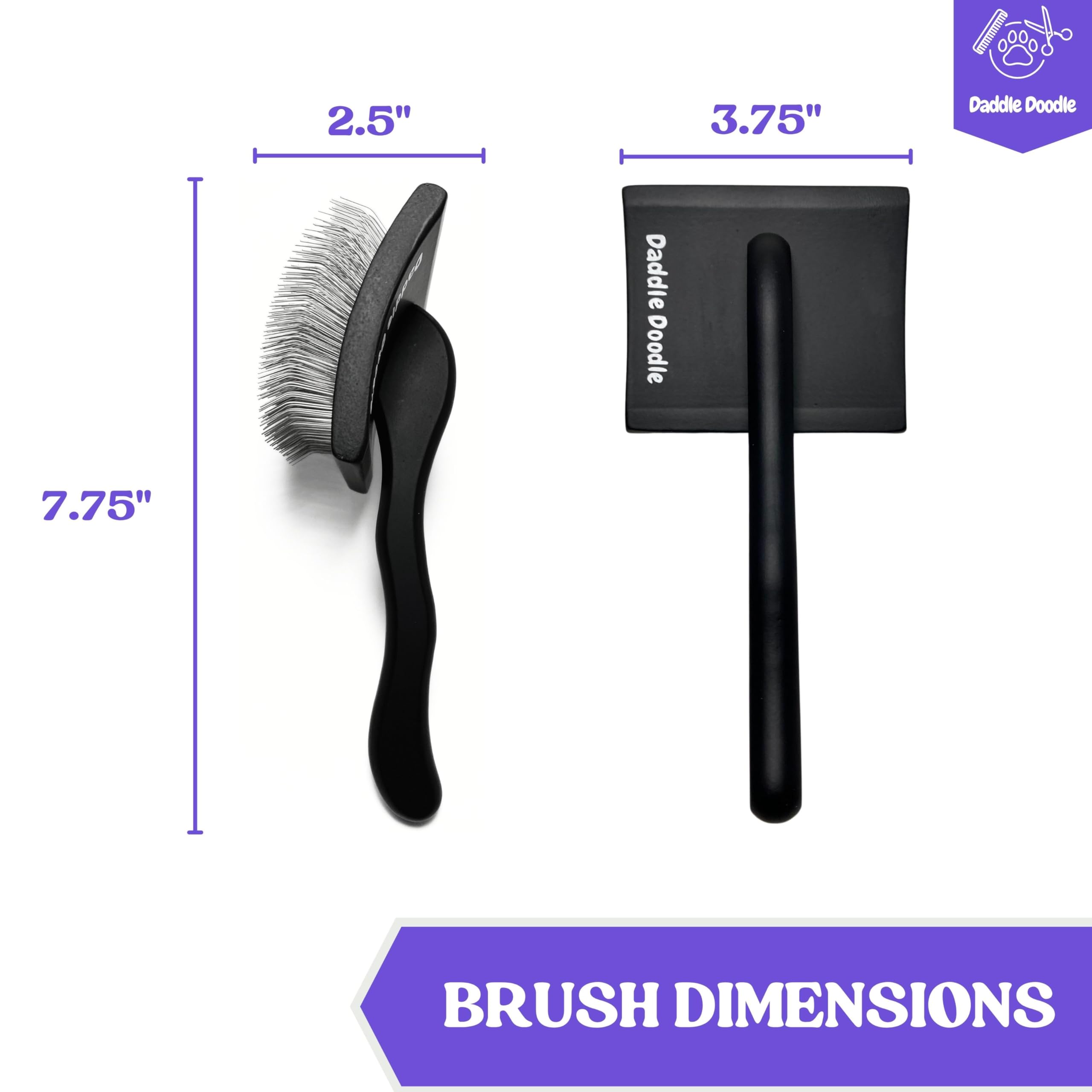 Hunde-Zupfbürste – Hundepflegebürste speziell für alle Pudel und Doodle Mischungen – Flaum, Style, Entwirren und Demat – Ergonomisches Griffdesign – Weiche und abgewinkelte Pinselstifte,