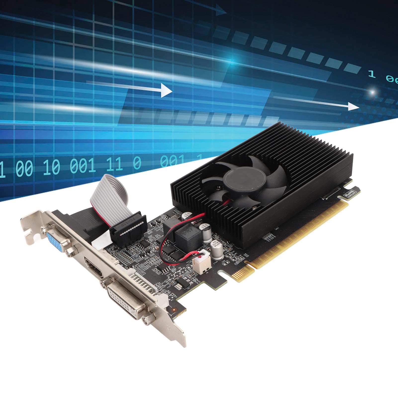 GT730 4 GB Karta Graficzna do Gier, 4 GB DDR3 128-bitowa Dyskretna Karta Graficzna, 700 MHz 500 MHz, PCI Express 2.0 X 16, VGA DVI HDMI, z Cichym Wentylatorem Chłodzącym, do