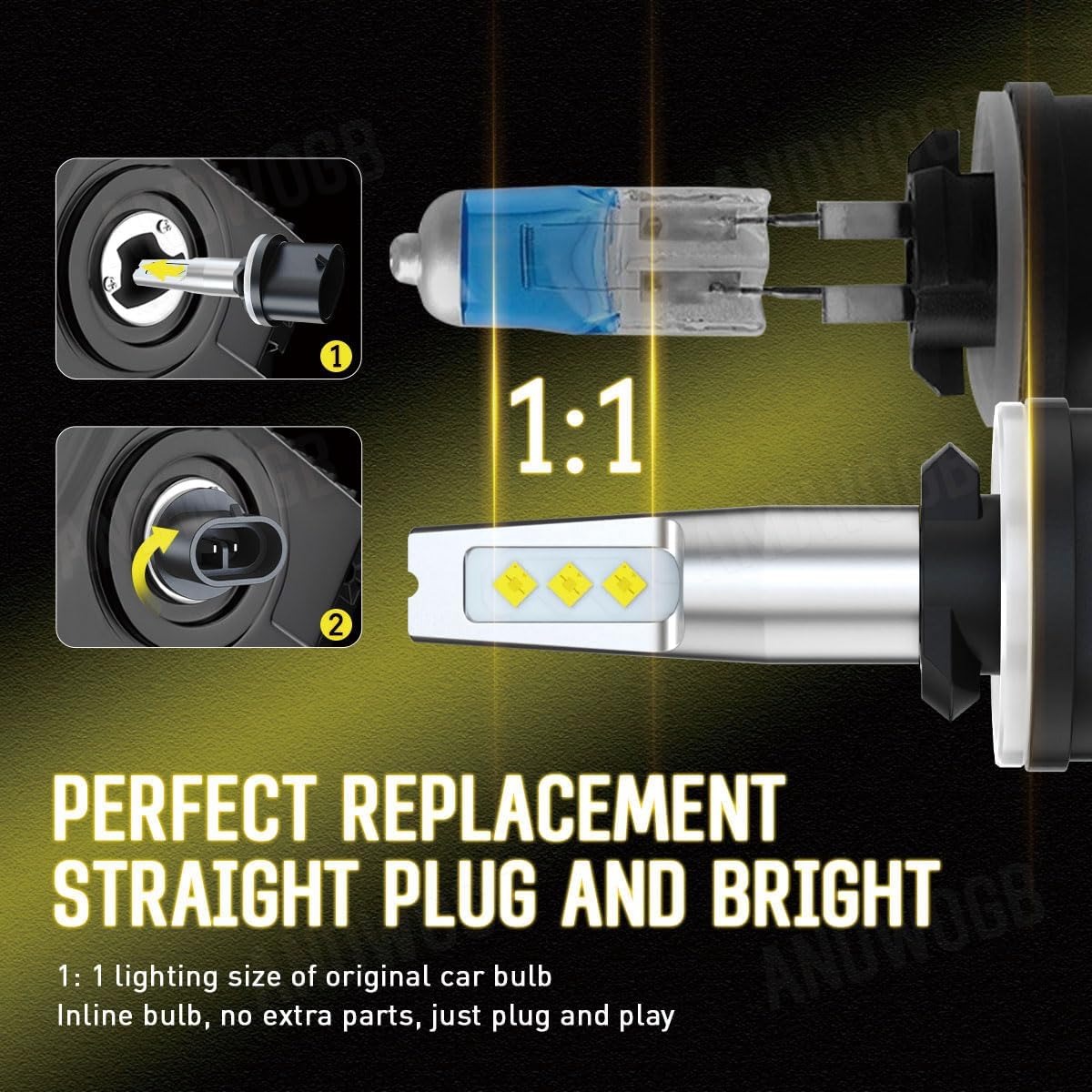 880 884 885 Headlight Bulb compatible for New Holland L190 LS190B Skid Steer,Fog light for Motorcycle ATV UTV Off Road,Plug and Play,2PCS