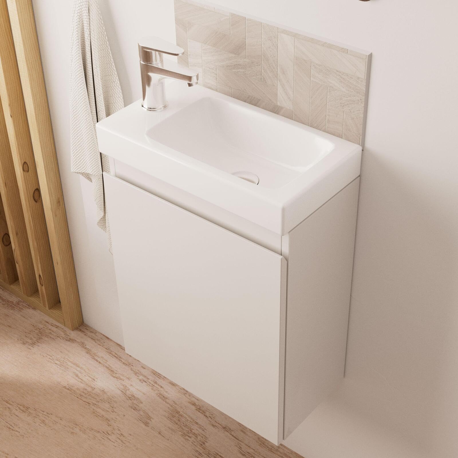 MOB-IN Lave-Mains Lisa Suspendu avec Robinet chromé