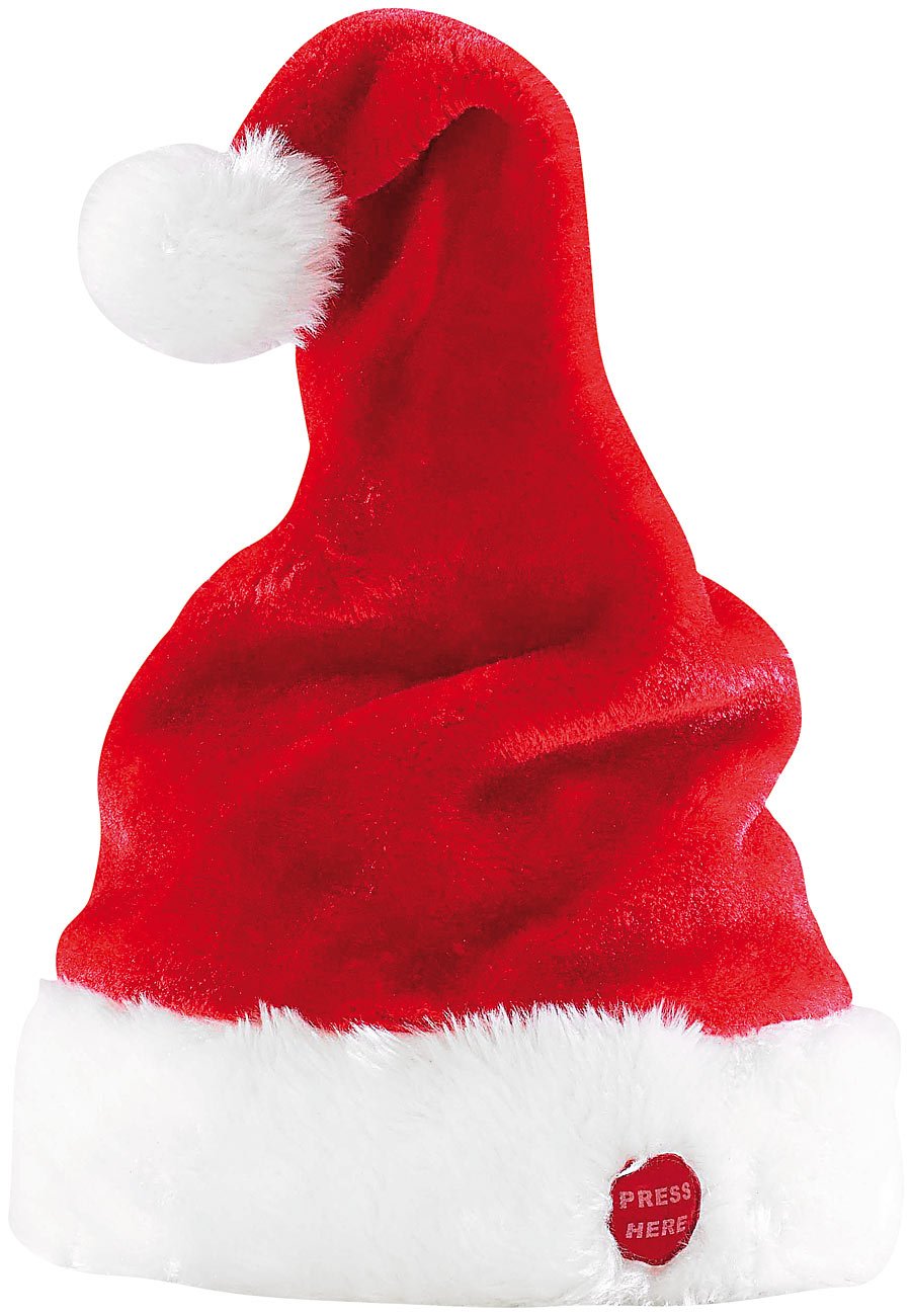 infactory Mütze: 2er-Set Singende und tanzende Nikolausmützen (Nikolausmuetze, X-Mas Mütze, Weihnachten)