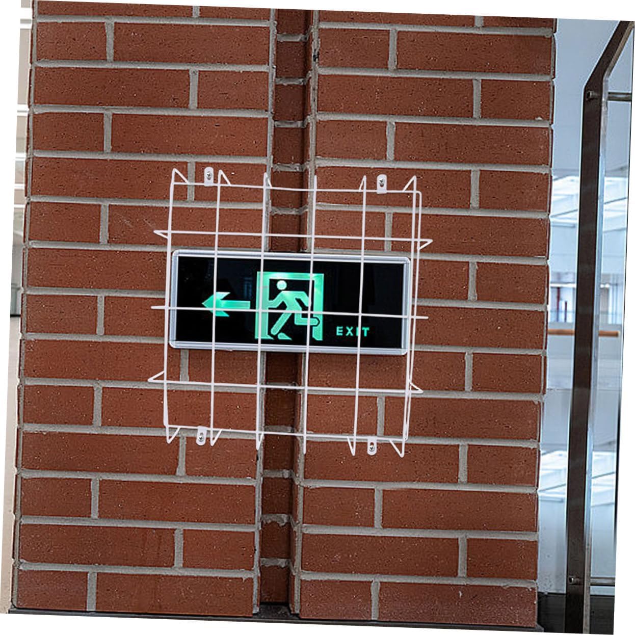 2pcs Wire Guard Exit Sign Protective Cage Emergency Light Damage Stopper Cover Wall Mounted Safety Guard for Public Spaces Heavy Duty Design