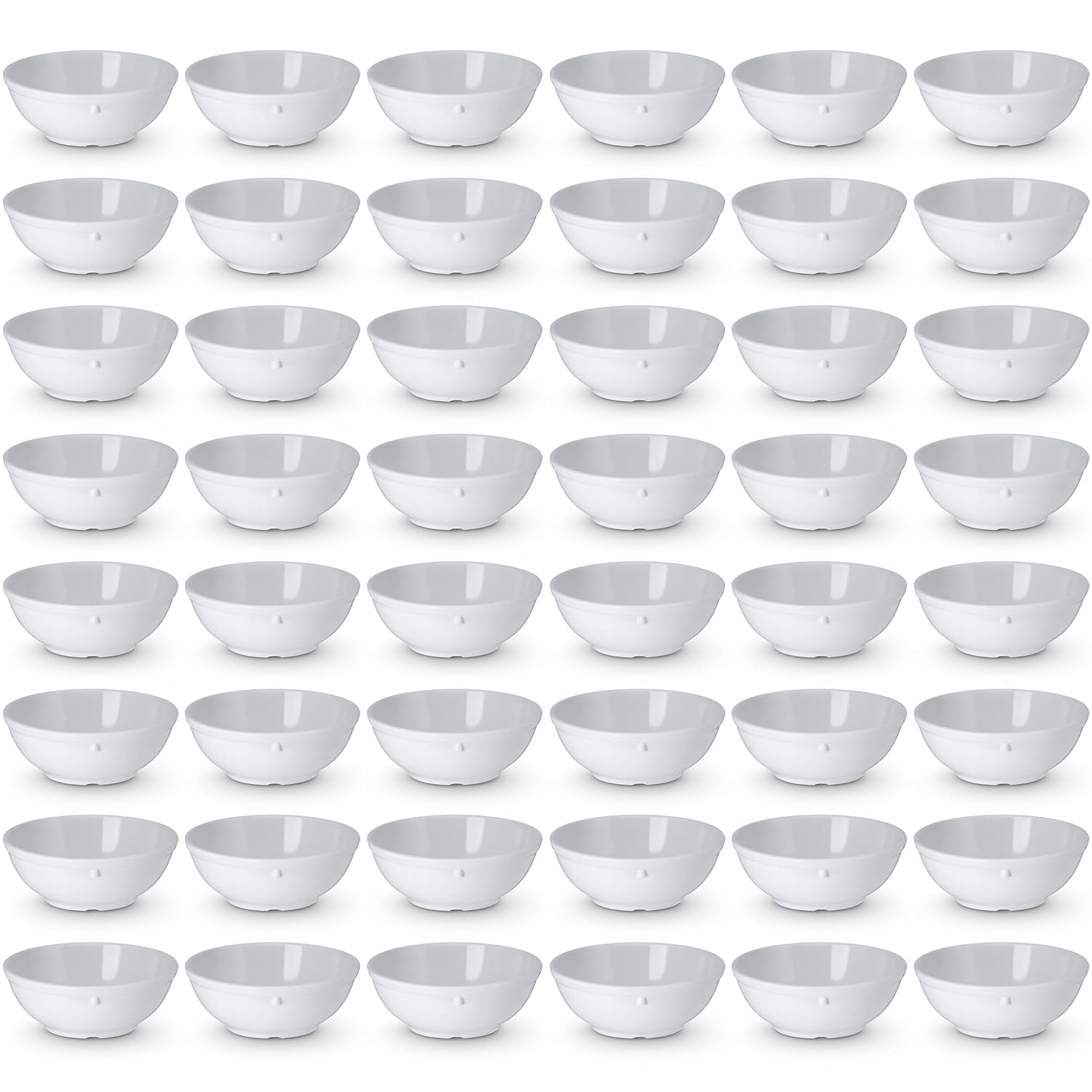 Carlisle FoodService Products Dallas Ware Reusable Plastic Bowl for Buffets, Home, and Restaurants, Melamine, 16 Ounces, White, (Pack of 48)