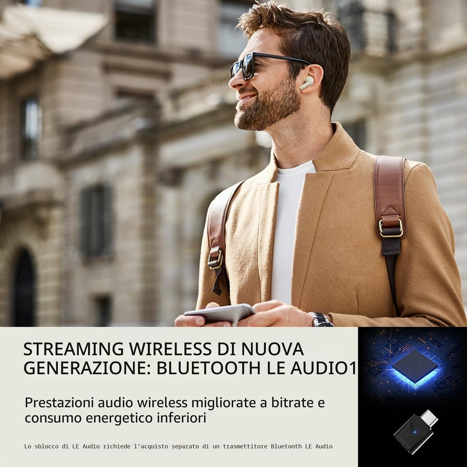 CREATIVE Zen Air Plus Auricolari True Wireless leggeri con Bluetooth LE Audio, Cancellazione Attiva Ibrida del Rumore, Modalità Ambiente, fino a 32 ore di riproduzione totale, 6 microfoni (Blu Scuro)