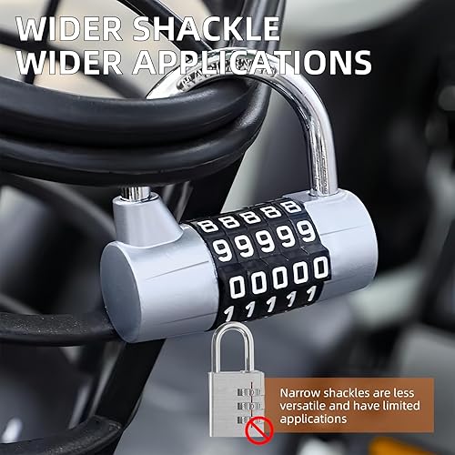 Miniatura 6 de Cerradura de armario de gimnasio,Cerradura de combinación de 5 dígitos,Candado de seguridad para casillero escolar, Armario deportivo,