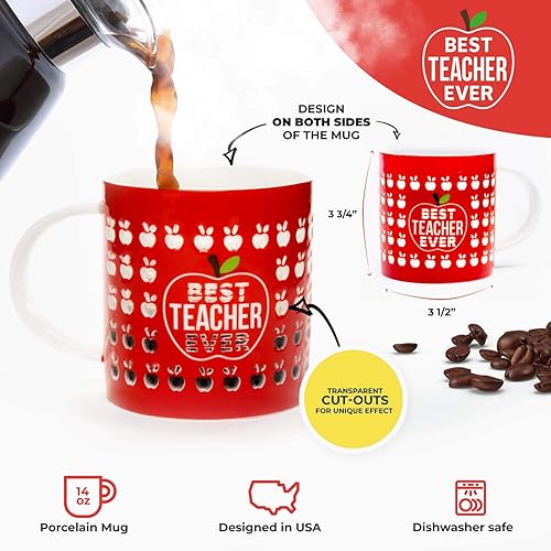 Miniatura 2 de Taza de café de porcelana  Best Teacher Ever