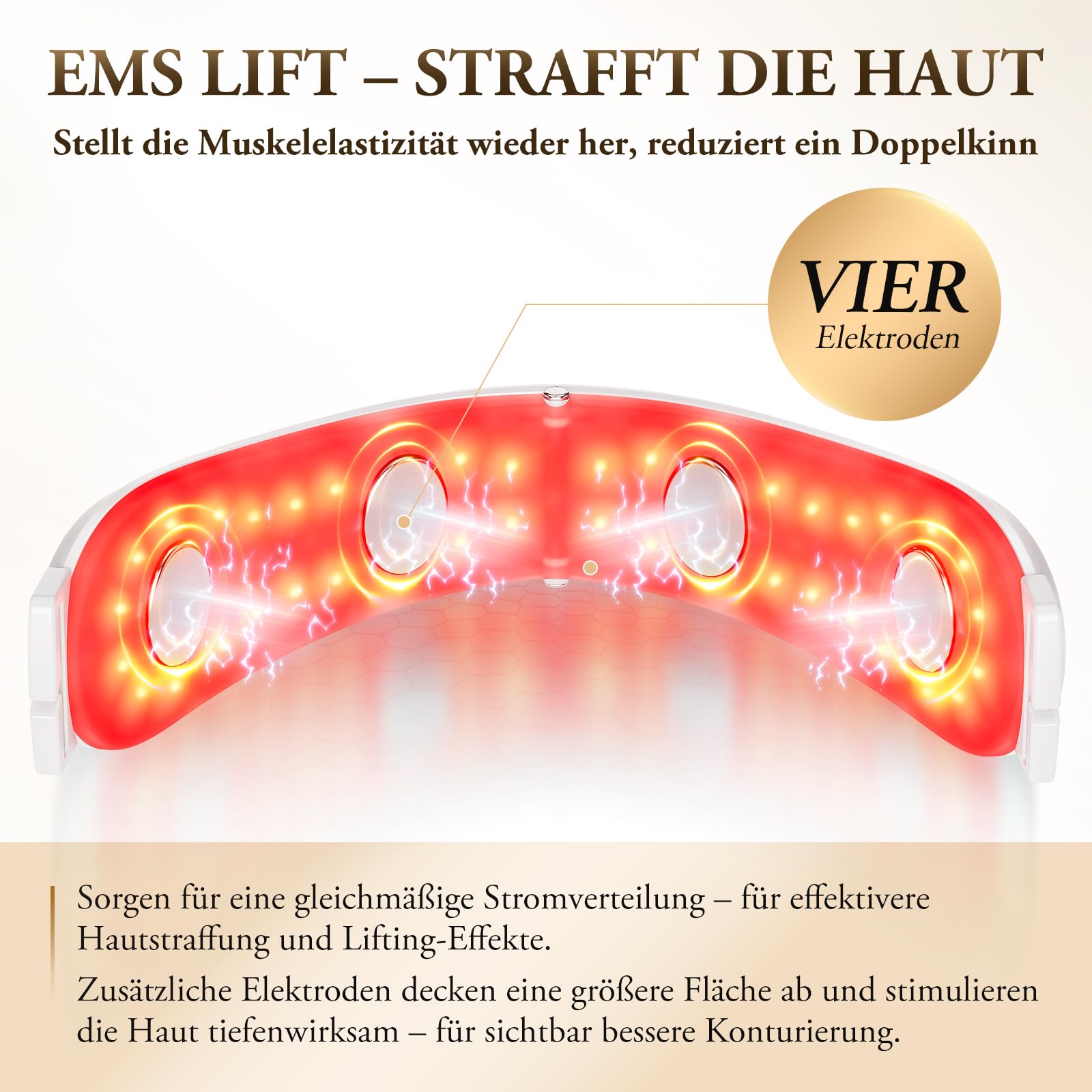 Elektrisches V-Face Shaping Massager, ANLAN Doppelkinn Entferner 9 Intensitätsstufen 4 EMS Modi Blau Rotlichtlampe Gesicht Gesichtsmassagegerät Gegen Falten 42°C Face Massager mit Fernbedienung, Typ-C