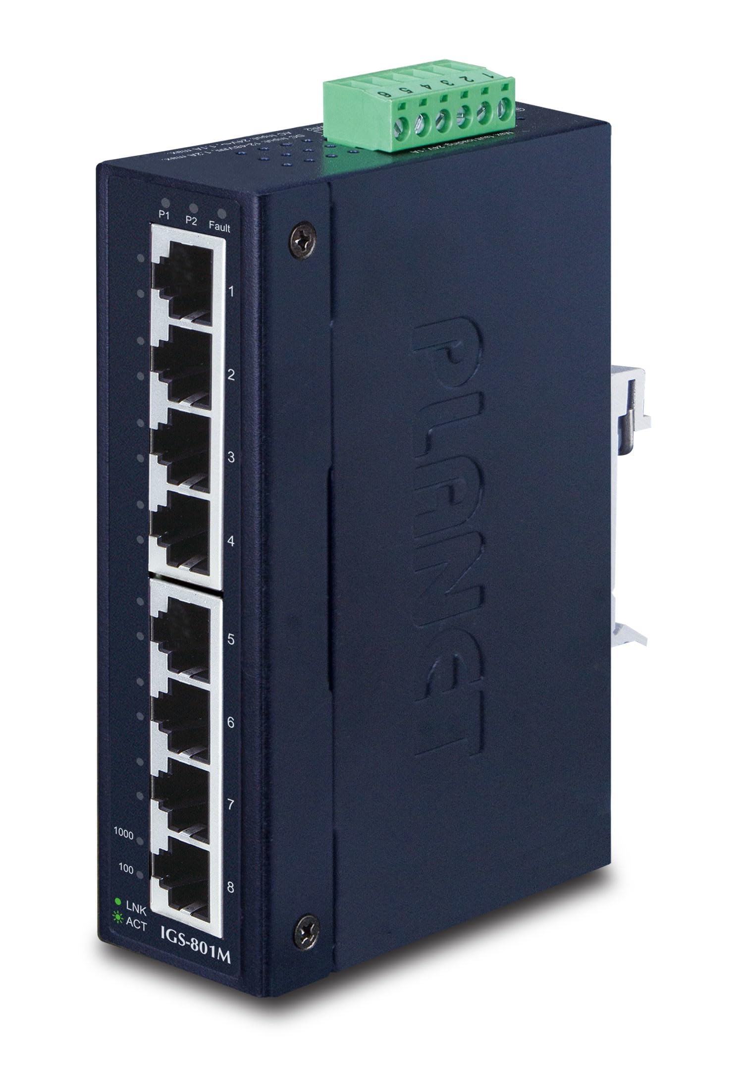 IGS-801M IP30 Industrial SNMP Switch 8-Port 10/100/1000Base-TX (-40~ 75C)
