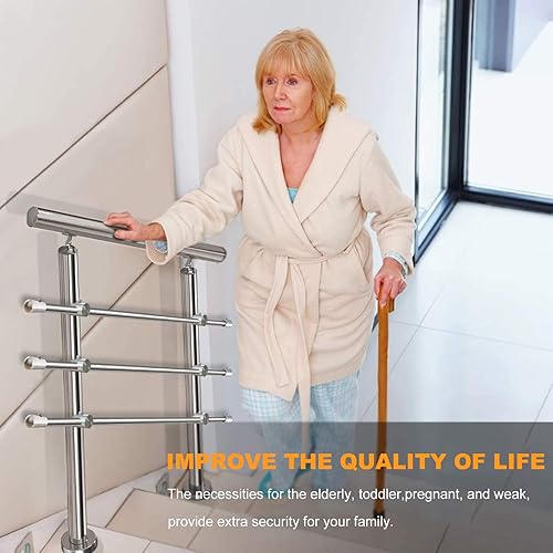 Miniatura 2 de Barandilla de acero inoxidable 304 para escaleras de cubierta, barandilla de metal segura para interiores y exteriores, barandilla de mano, tubo