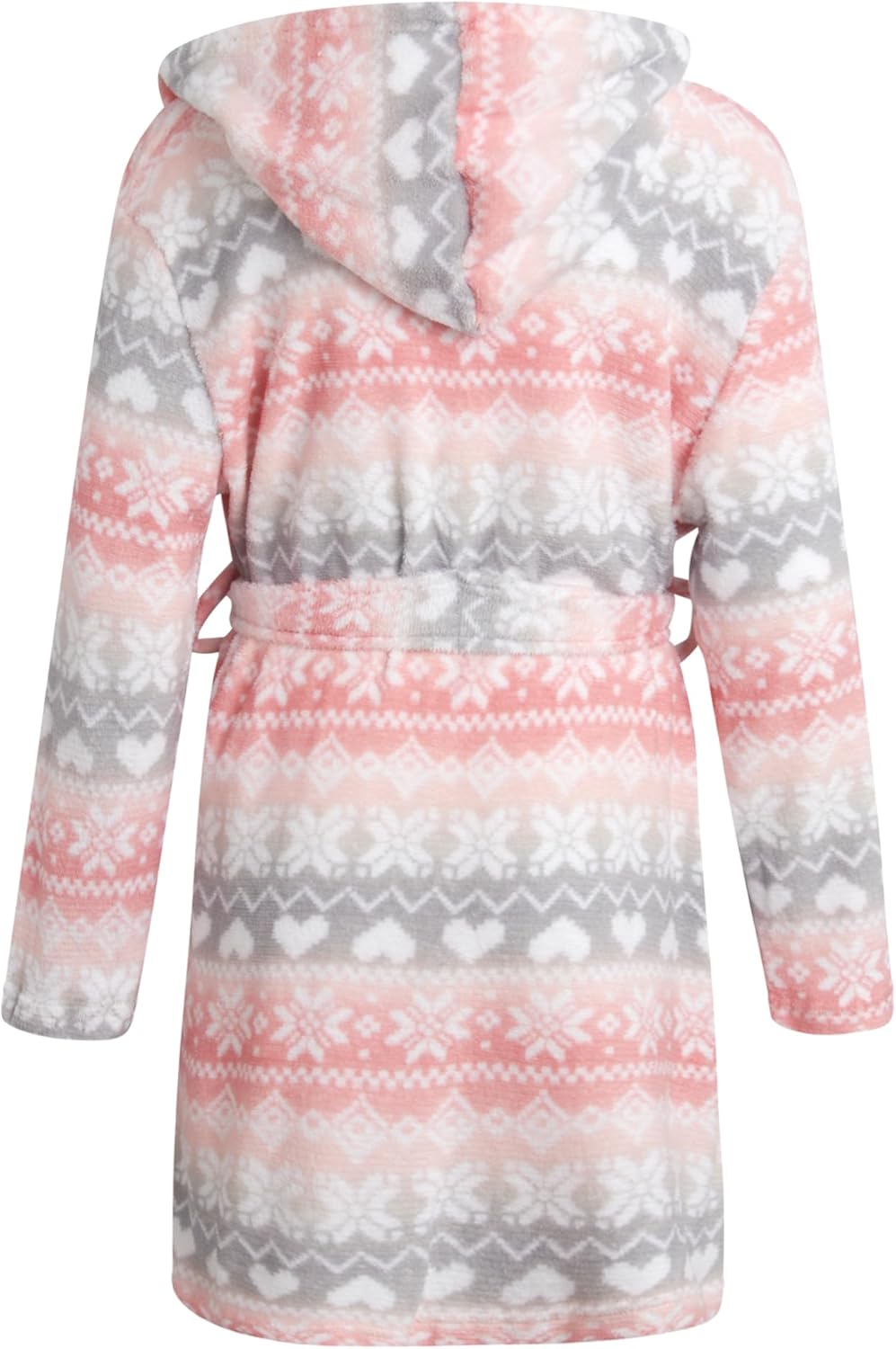 Rene Rofe Girls Robe - Cozy Warm Soft Fleece Hooded Belted Plush Dress Bath Robes for Girls with Holiday Prints - Image 6