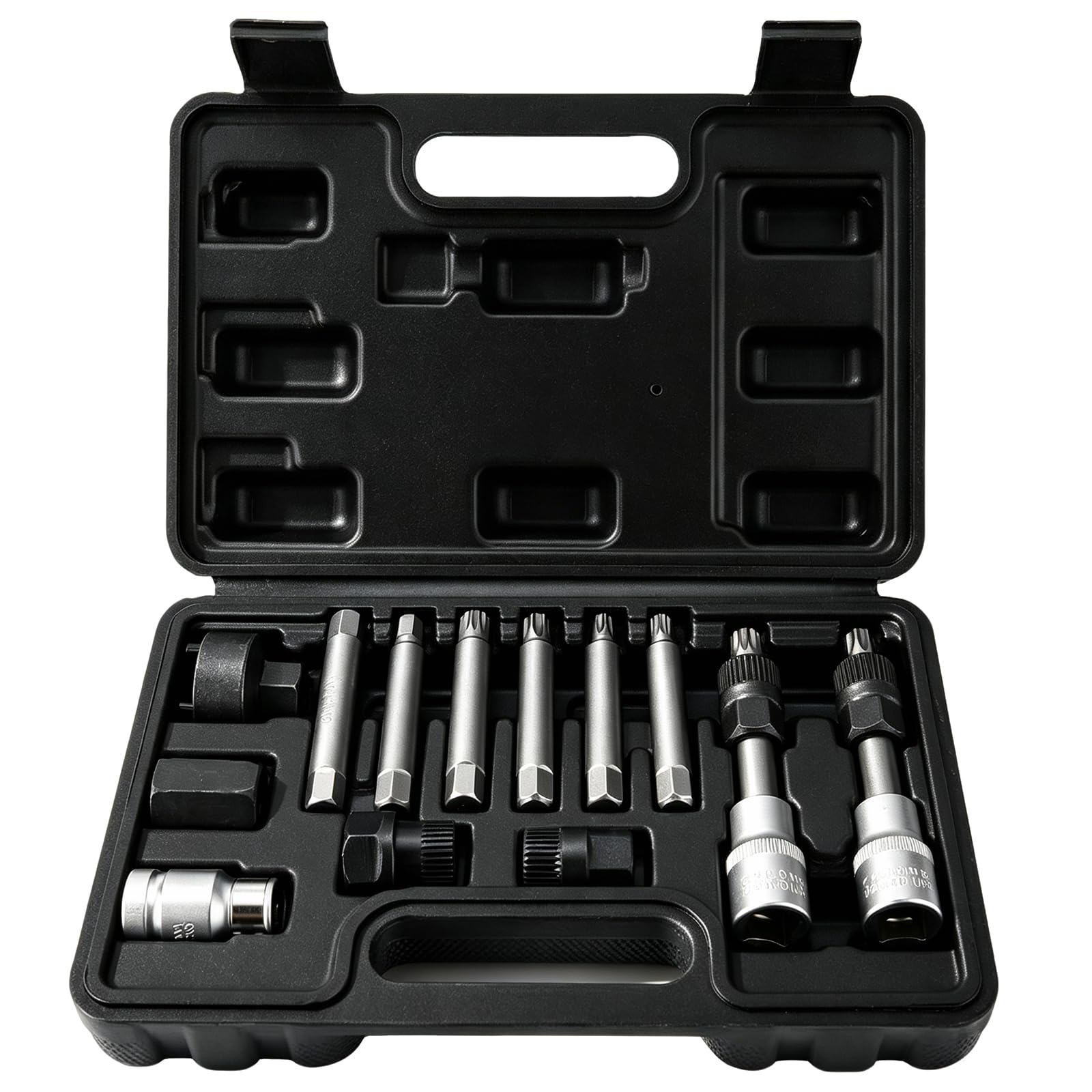 FreeTec 13pcs Alternator Pulley Removal Tool, 1/2" Drive Clutch Pulley Tool (Black)