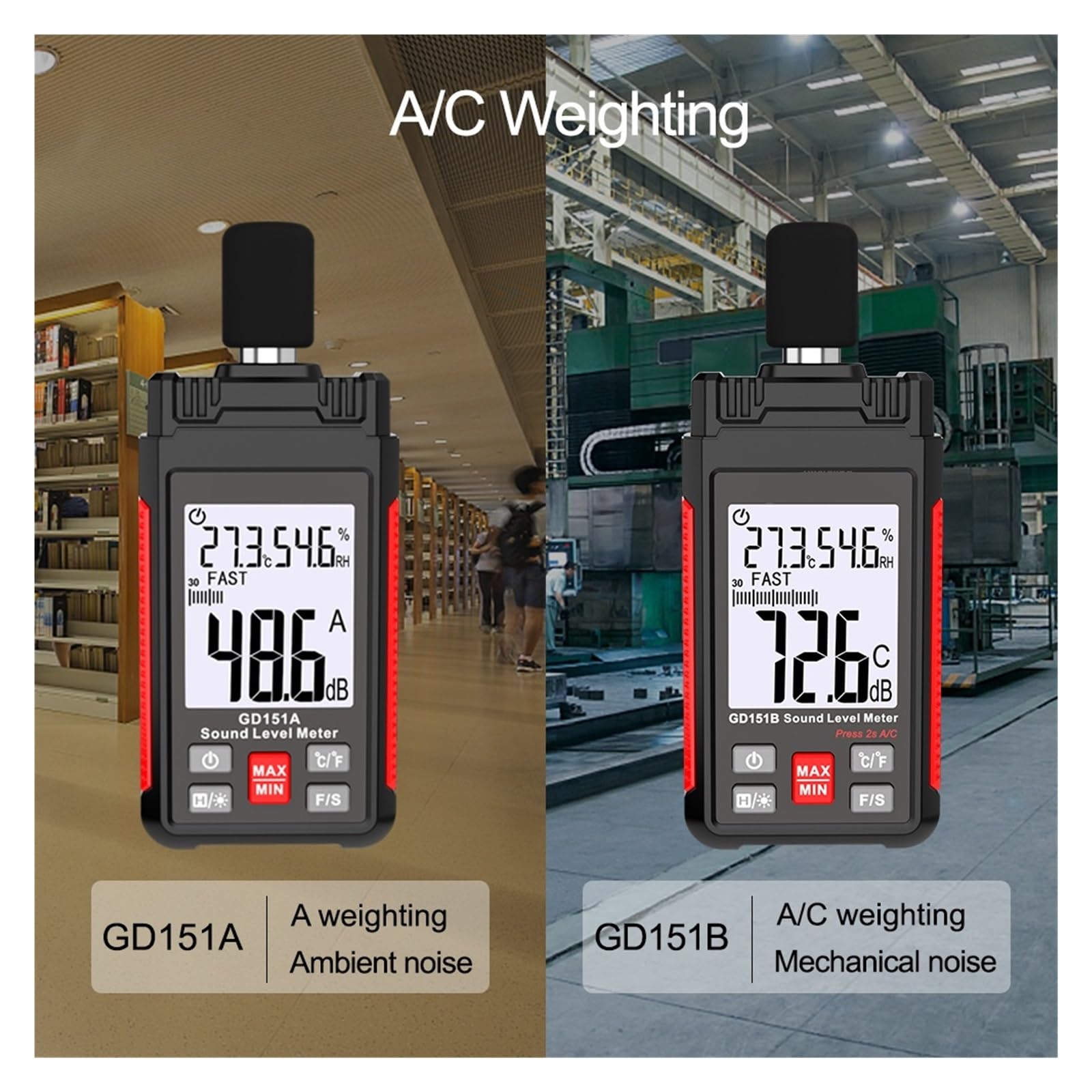 Sonómetro Digital, sonómetro, sonómetro de 30-130 dB, decibelímetro, sonómetro (Gd151b)