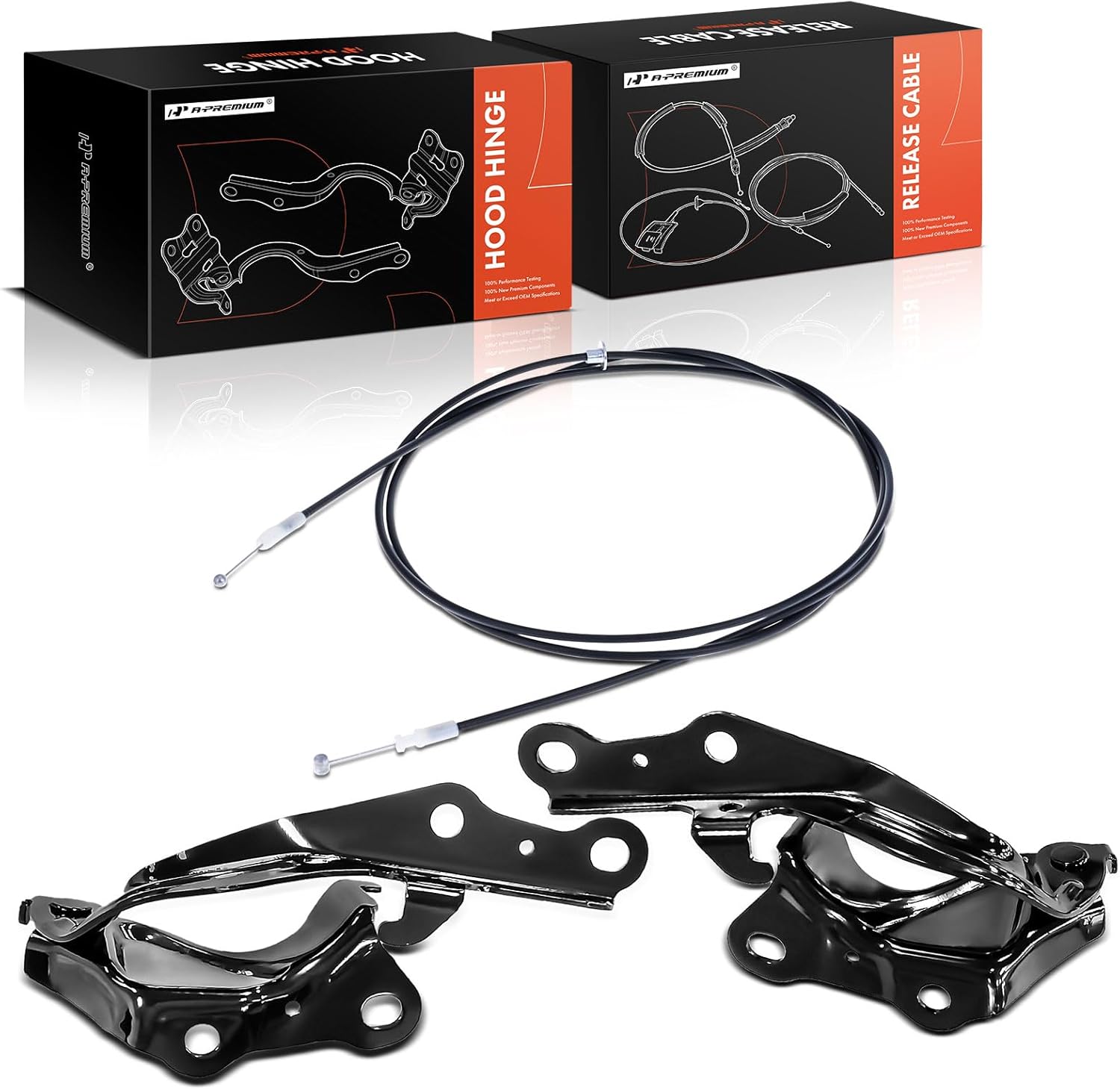 A-premium Hood Release Cable + Hood Hinge Compatible with Toyota Sienna 2004-2010