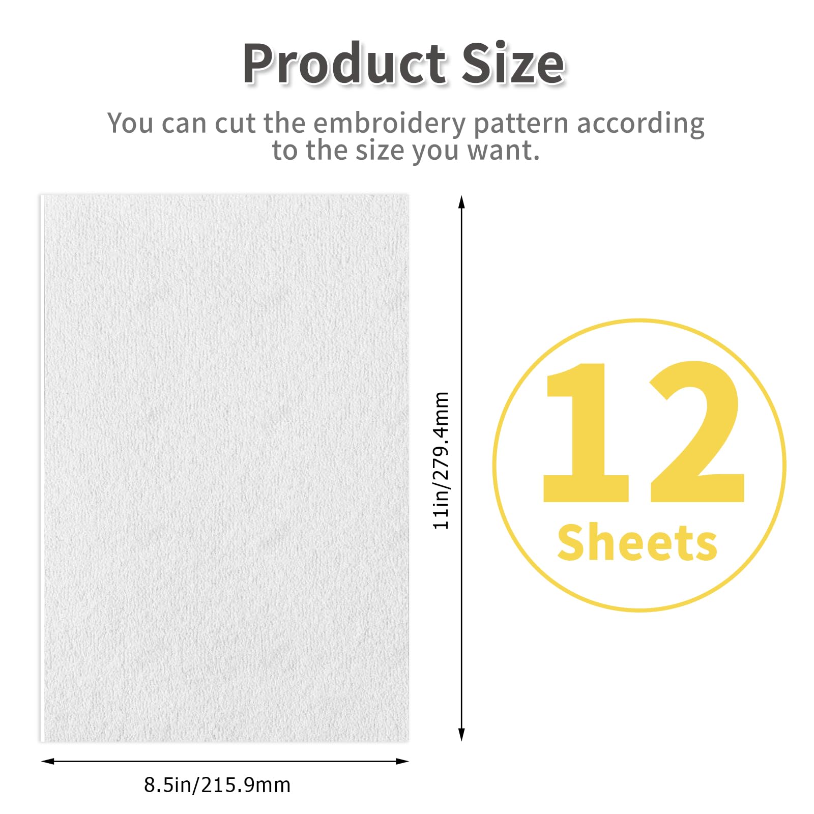 Snapklik.com : Water Soluble Embroidery Paper, 6PCS 8.5