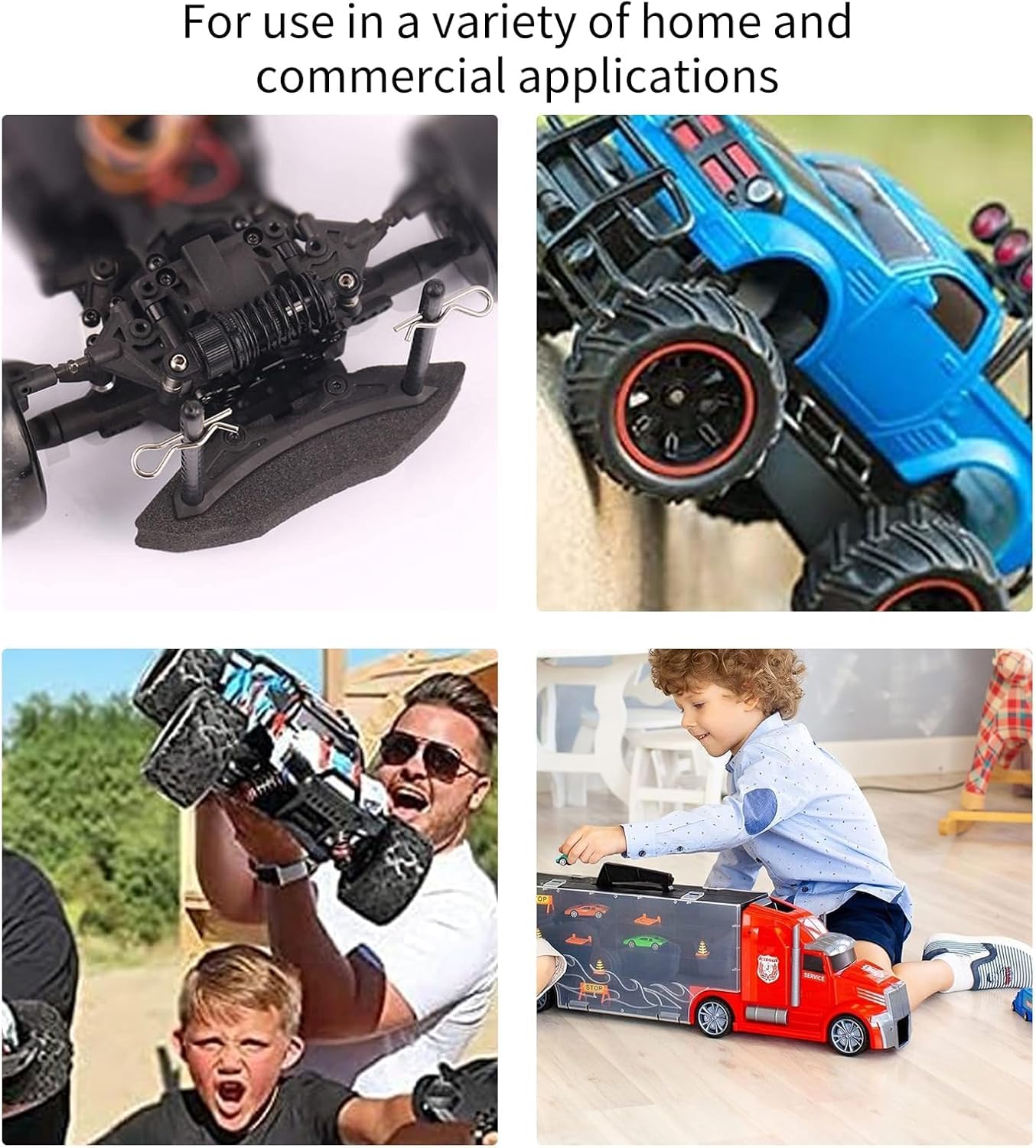 KARELLS R Tipo Body Clip, Clips Para Carrocería De Coche RC, 50 Piezas R Tipo Clip Del Coche RC, RC Shell Hebilla Pin Anillo De Retención Para 1/10 1/12 1/16 Escala Control Remoto Carcasa Del Coche