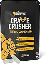 BioRevive Crave Crusher – Appetite Suppressant with 5-HTP, Glucomannan, Green Tea, Chromium & Black Pepper for Craving Control, Metabolism Support & Weight Management