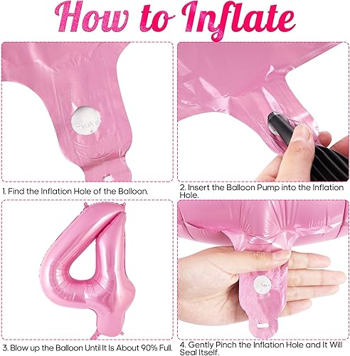 Miniatura 62 de Globo rosa del número 0 de 40 pulgadas, globos grandes de aluminio con número de helio, globos gigantes gigantes de Mylar número 0 para decoración