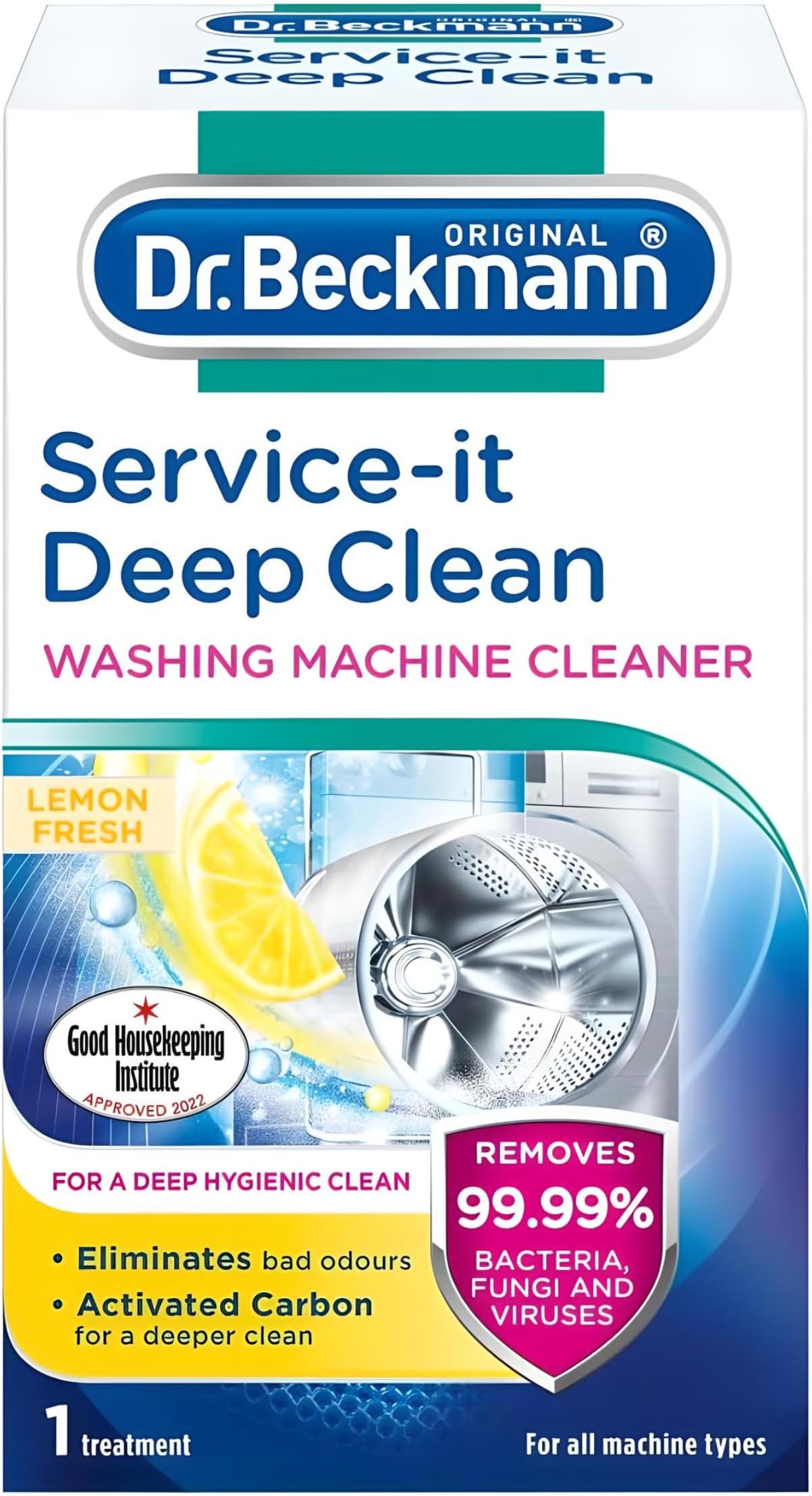AMK® Service It Washing Machine Cleaner Deep Clean 250g Powder Removes Limescale Detergent Residue Odours Cleans Freshens Internal Parts Hygienically
