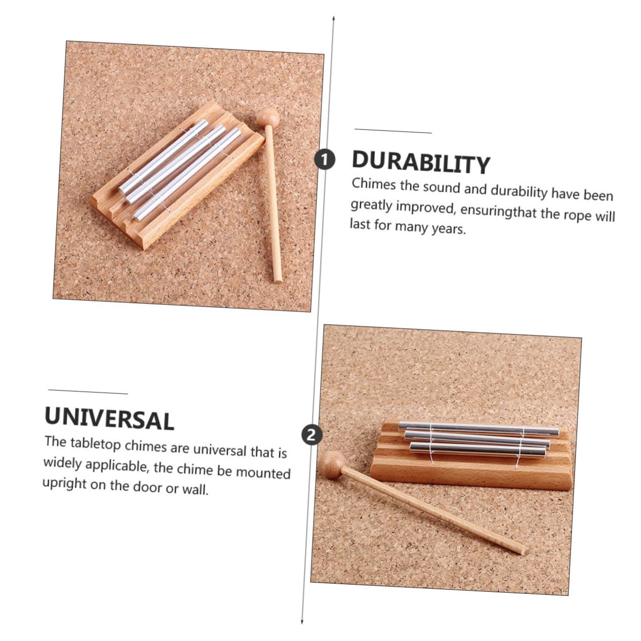 Campanas de Mesa de Tonos para Instrumento de Percusión Educativo con Sonido y Base Pulida para Aula y Meditación