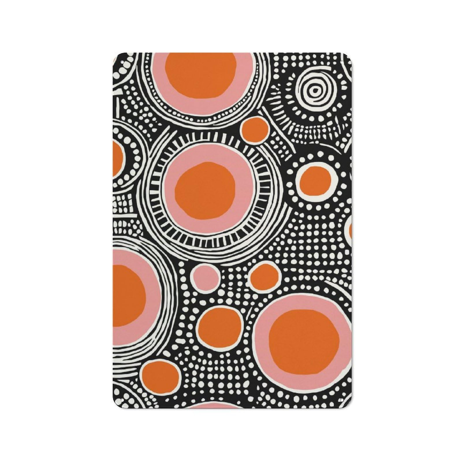 Junmoney Style-4 Tin Wall Plaque 30X20cm With Abstract Dots Design For Guest Room Or Hallway, For Updating Guest Room And Hallway After Moving