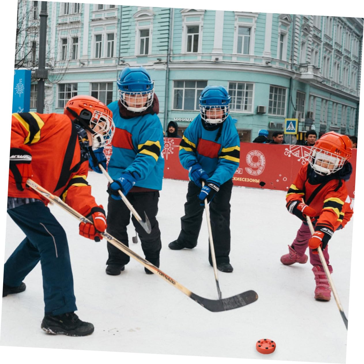 ifundom Palet Hockey Puck Professionnel Puck Intérieur Puck Extérieur Puck De Compétition Puck D'entraînement des Balles Vitrine De Rondelle Jeu Nylon Rouge